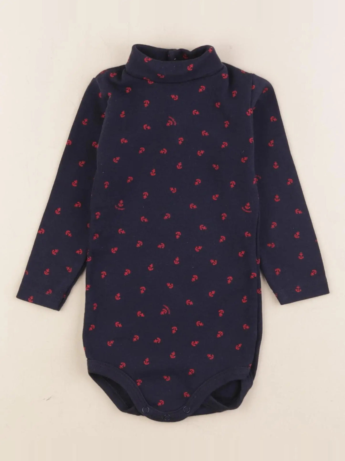 Petit Bateau - body à col bleu - 12 mois