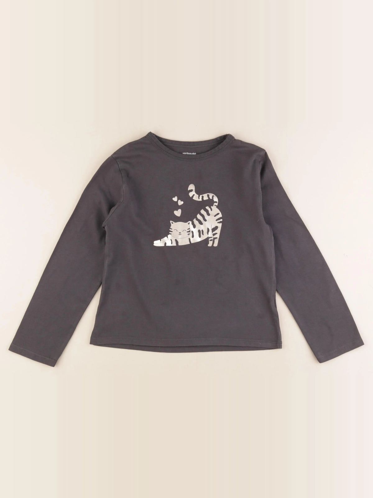 Vertbaudet - tee-shirt gris - 8 ans