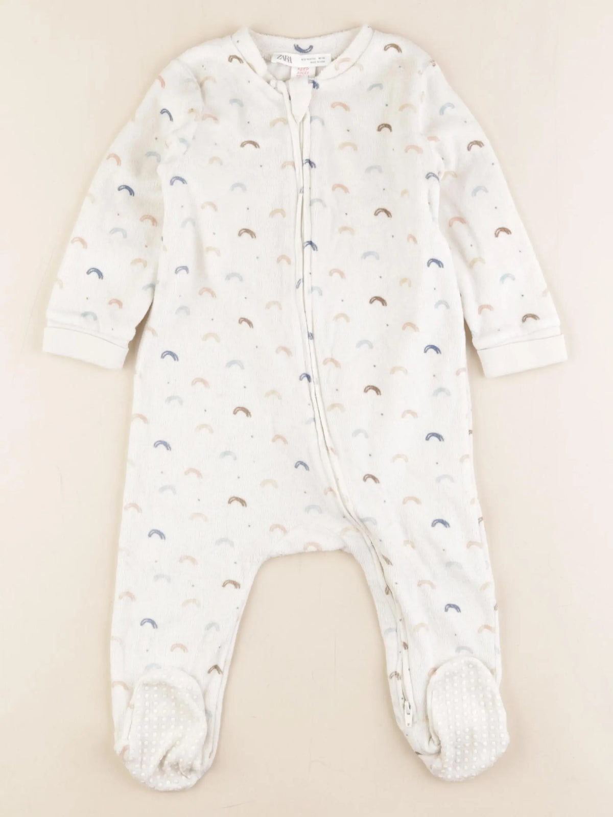 Zara - pyjama velours beige - 9/12 mois