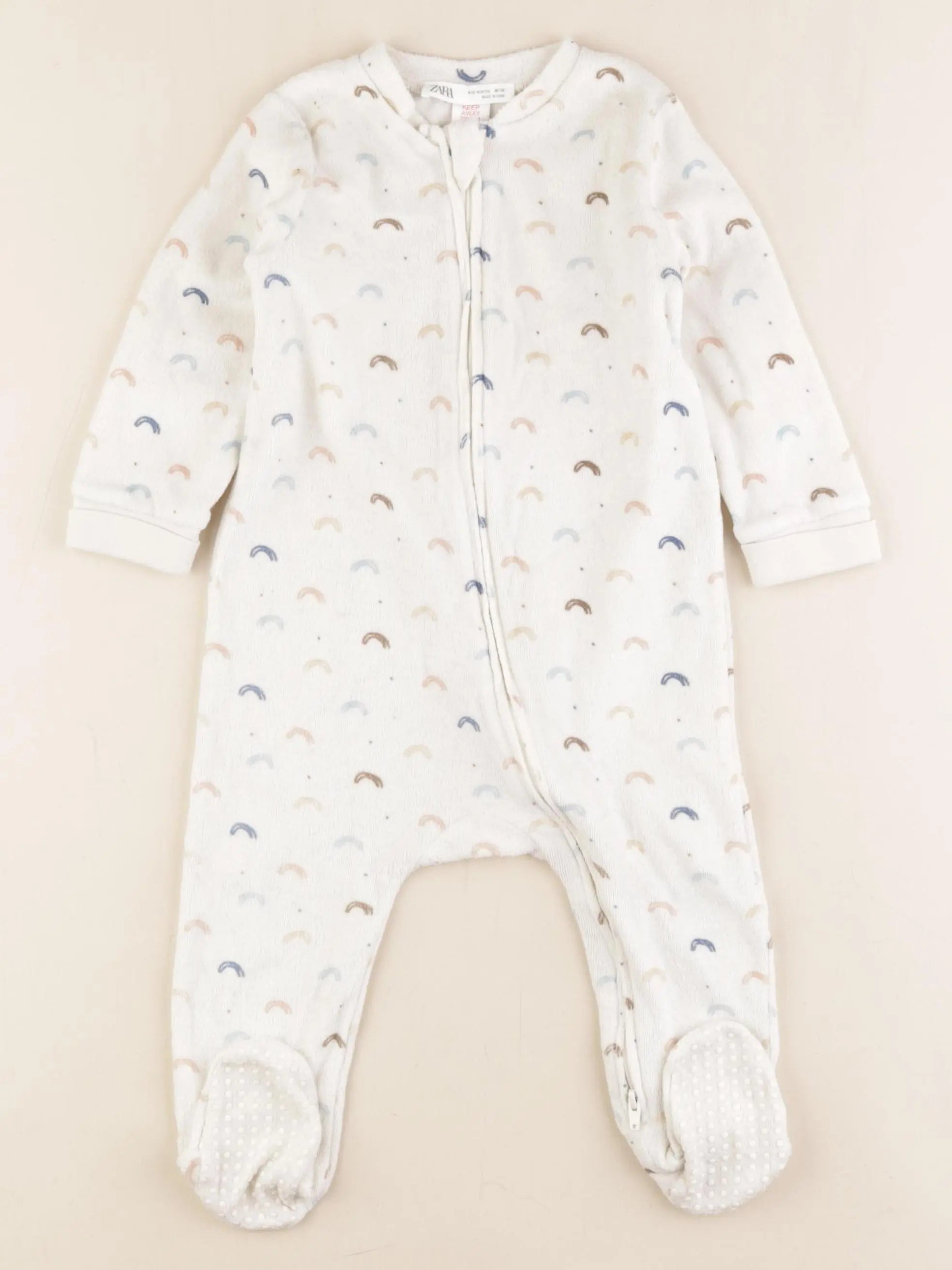 Zara - pyjama velours beige - 9/12 mois