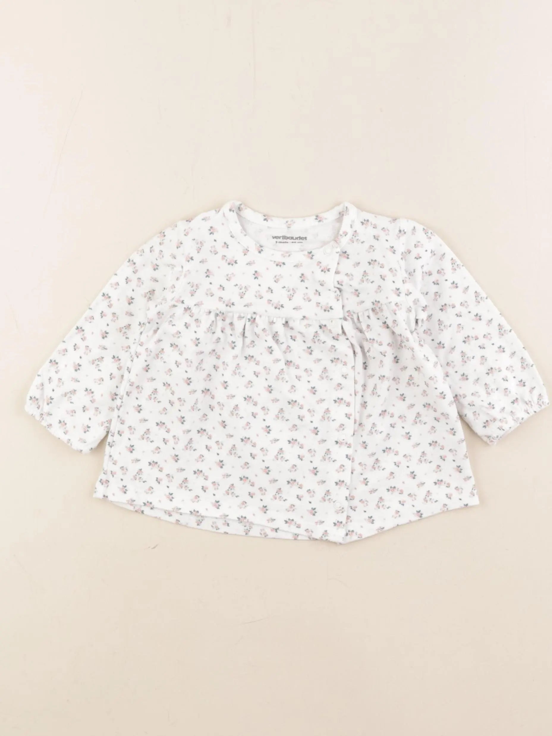 Vertbaudet - tee-shirt blanc - 3 mois