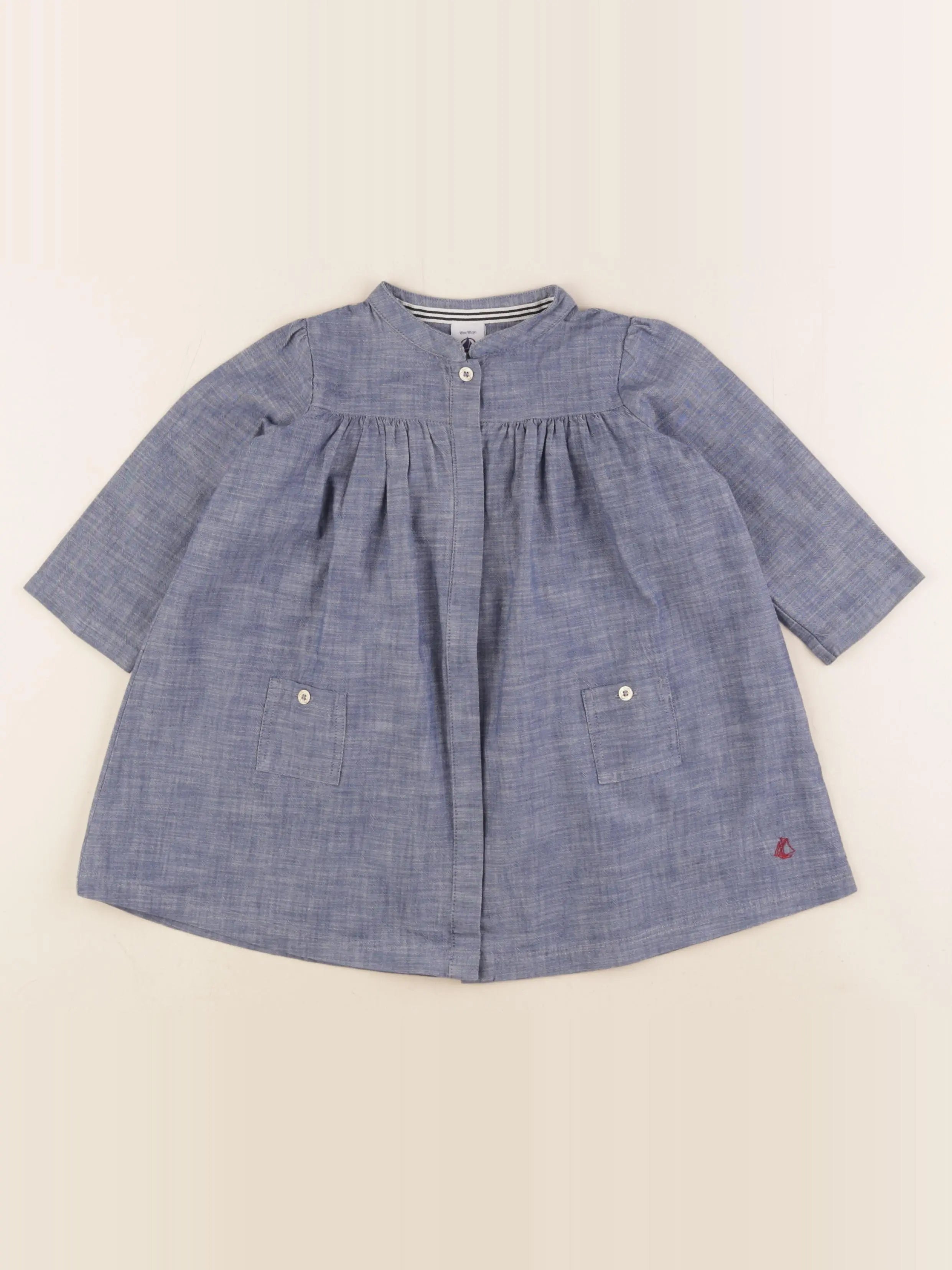 Petit Bateau - robe bleu - 18 mois