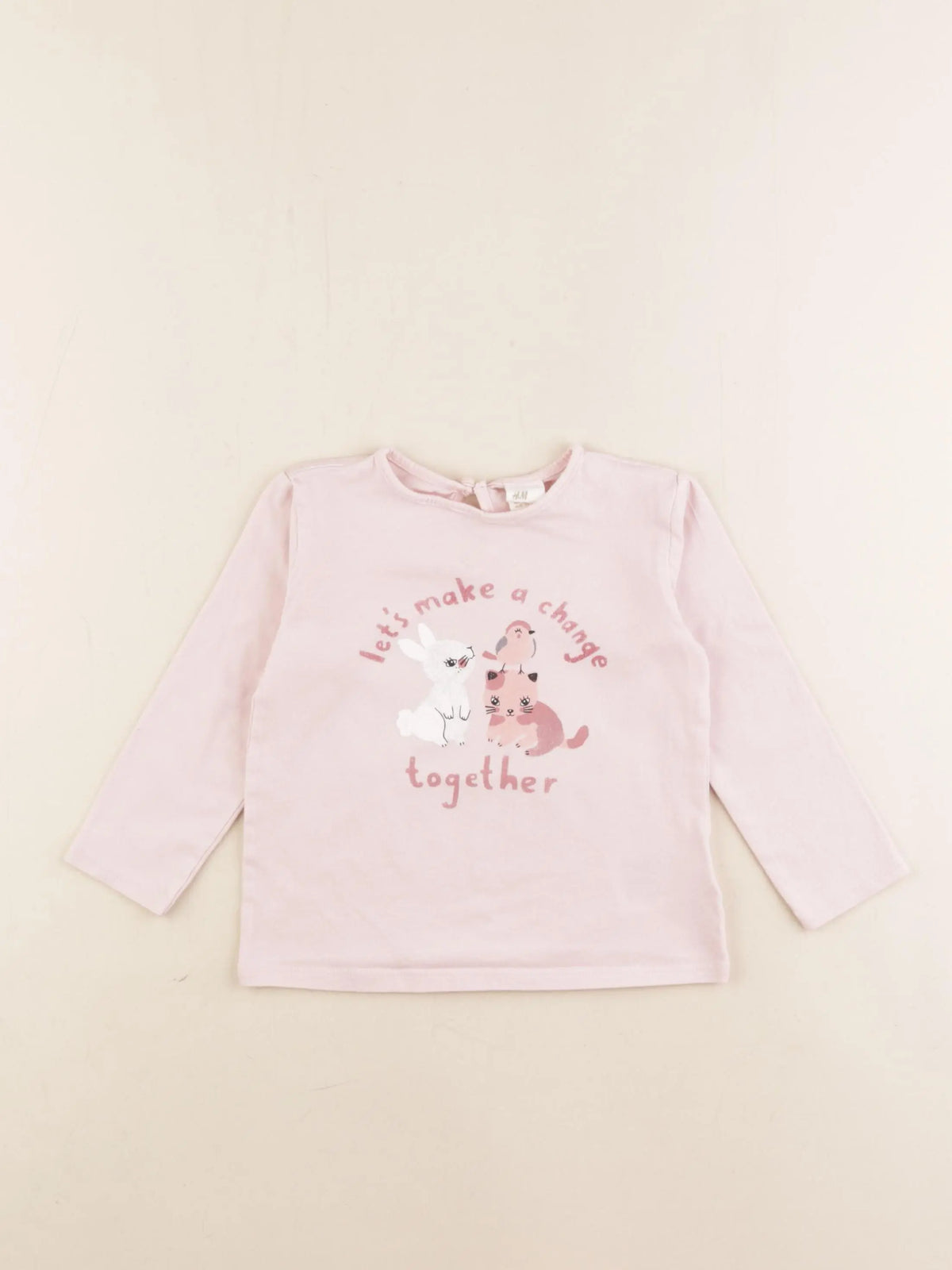 H&M - tee-shirt rose - 12/18 mois