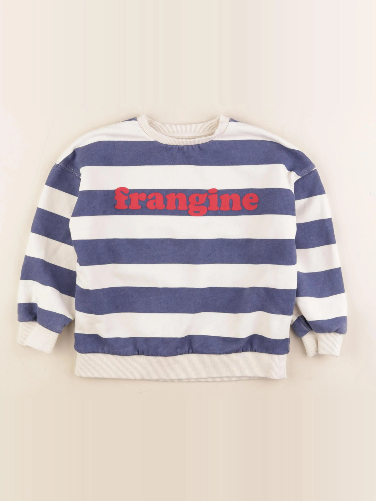 Frangin Frangine - sweat blanc, bleu - 10 ans