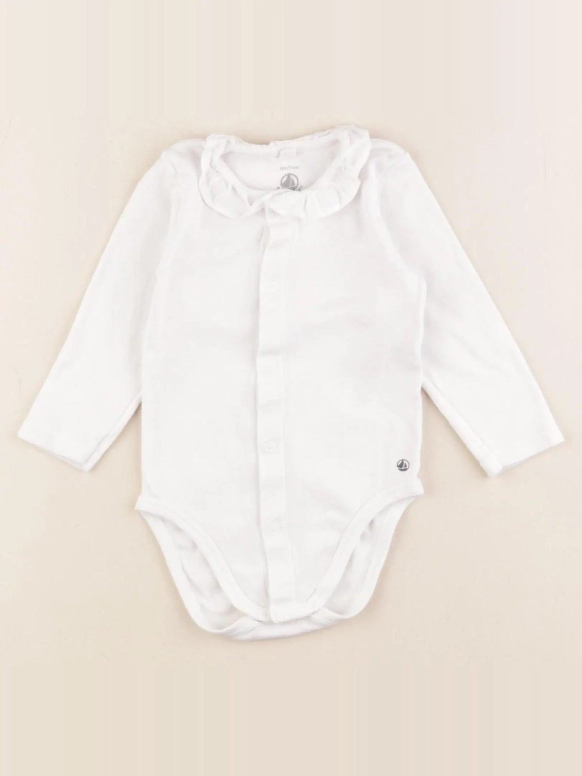 Petit Bateau - body à col blanc - 12 mois