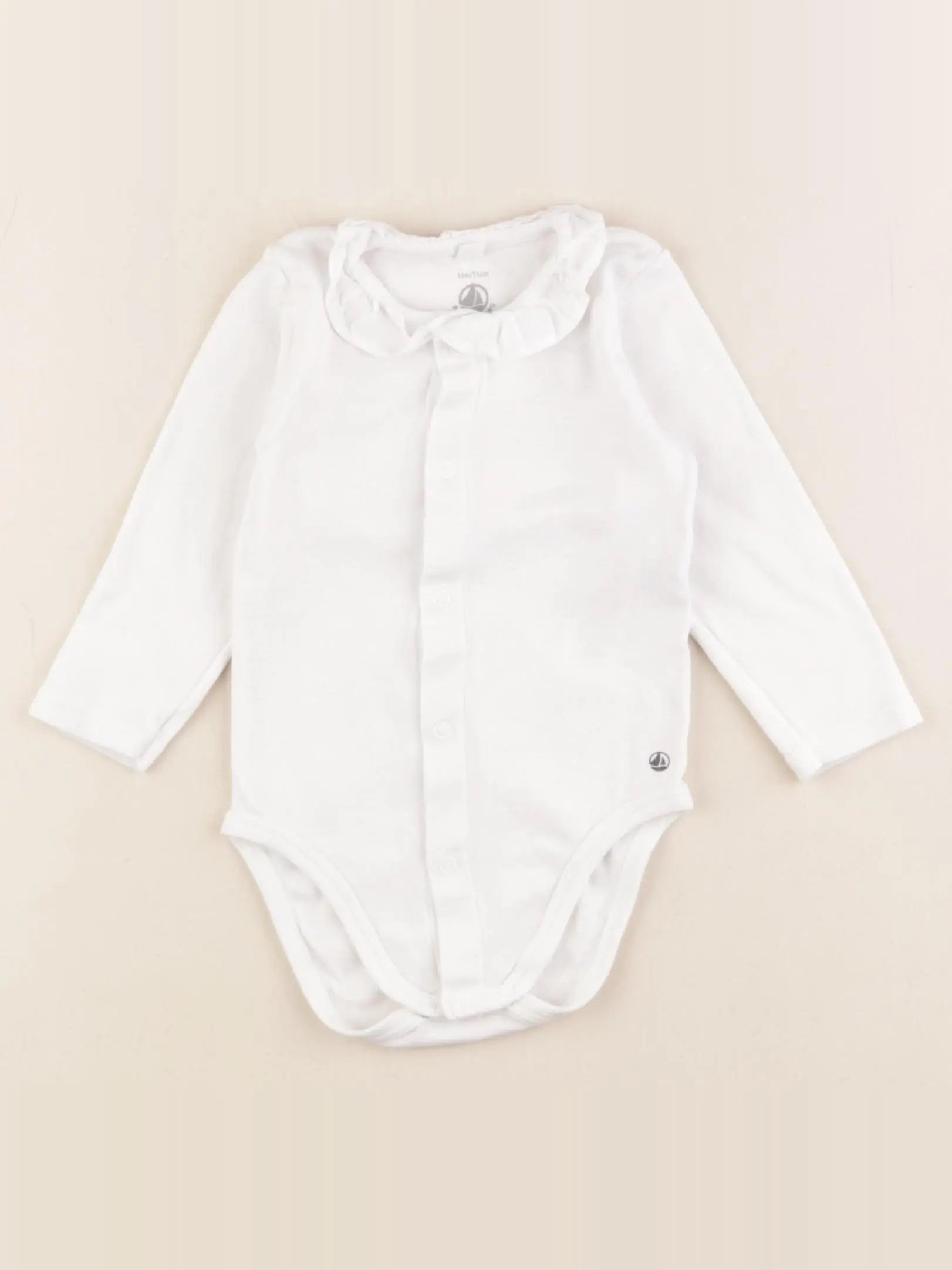Petit Bateau - body à col blanc - 12 mois