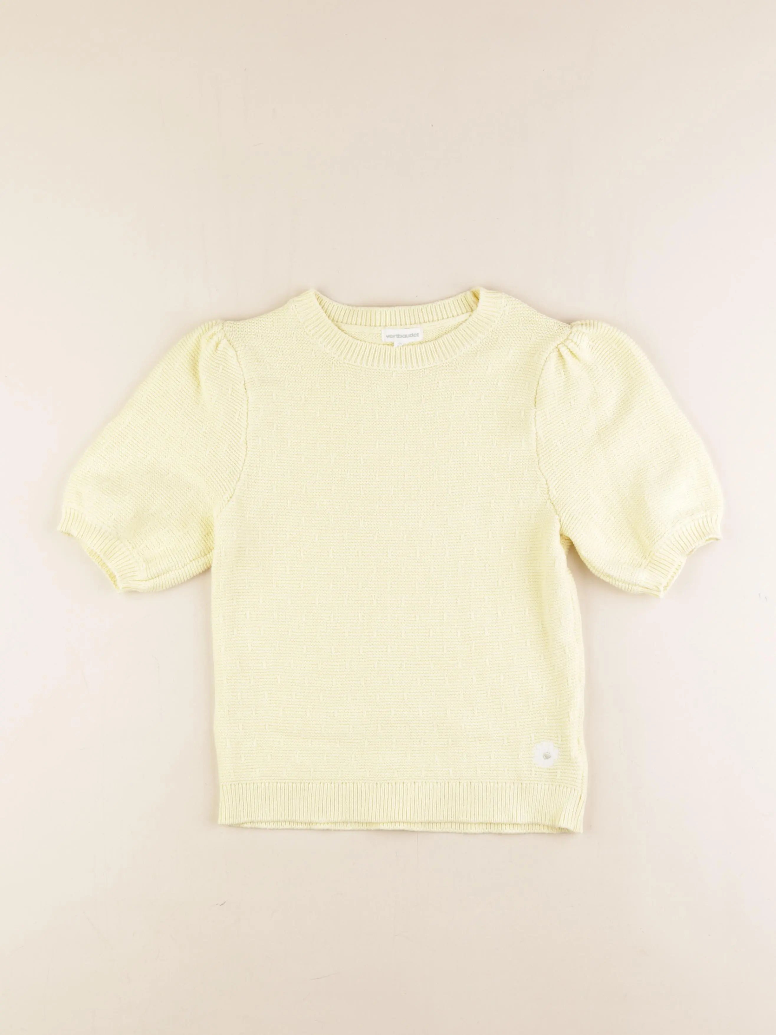 Vertbaudet - pull jaune - 8 ans
