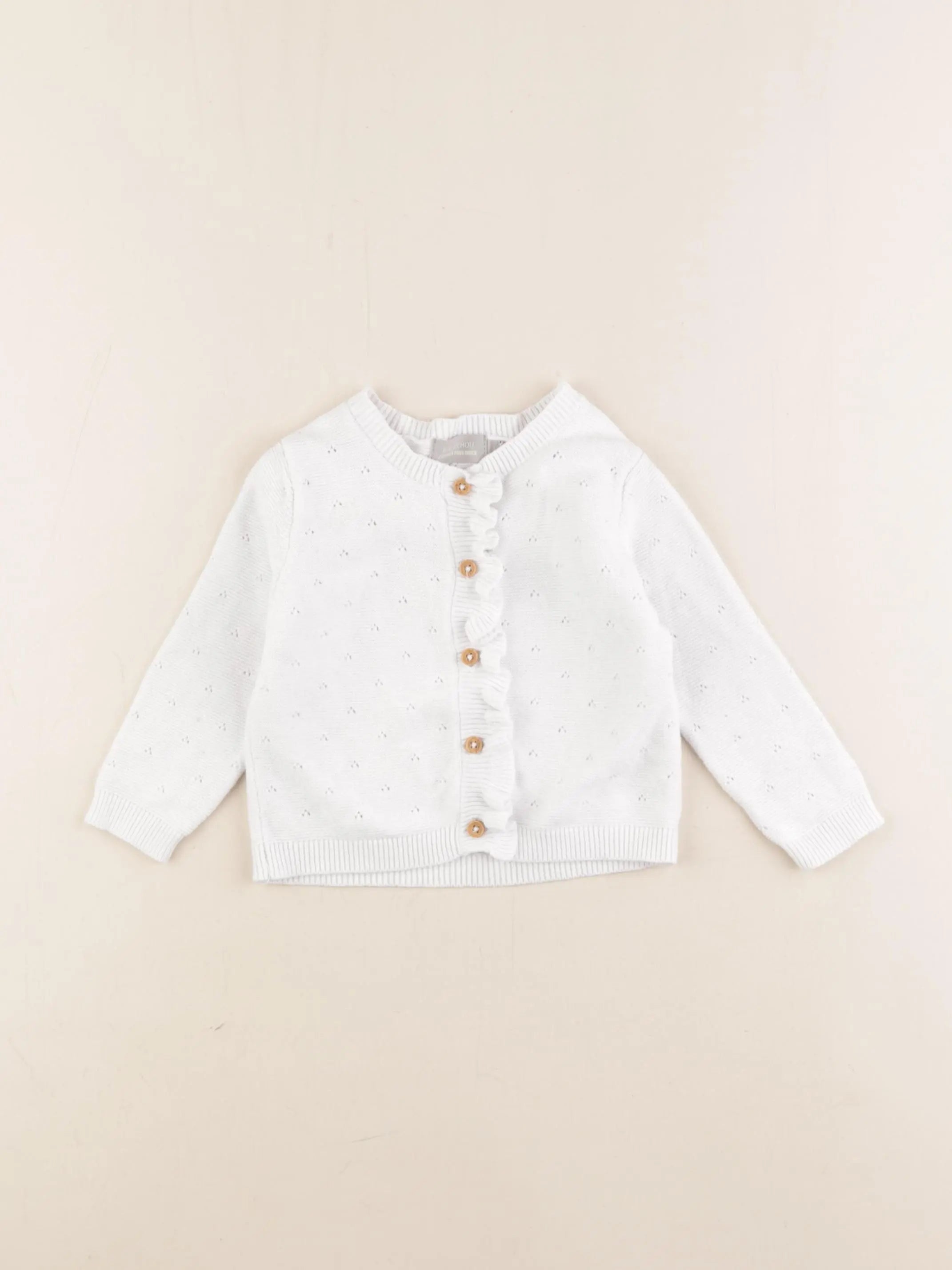 Boutchou - gilet blanc - 9 mois