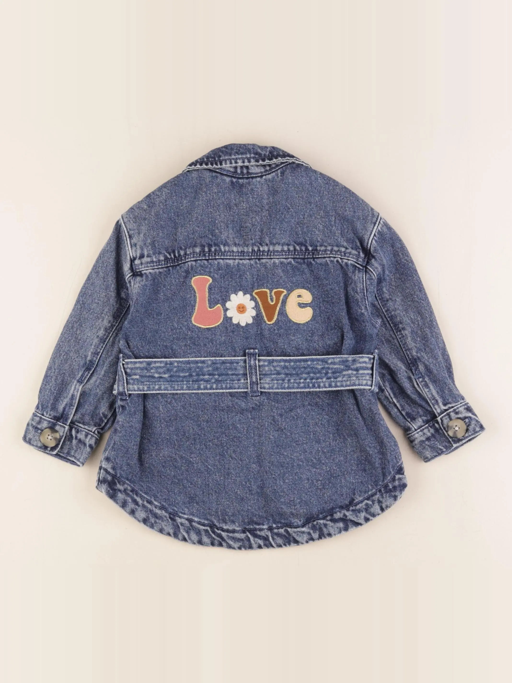 Vertbaudet - veste imprimé au dos bleu - 3 ans