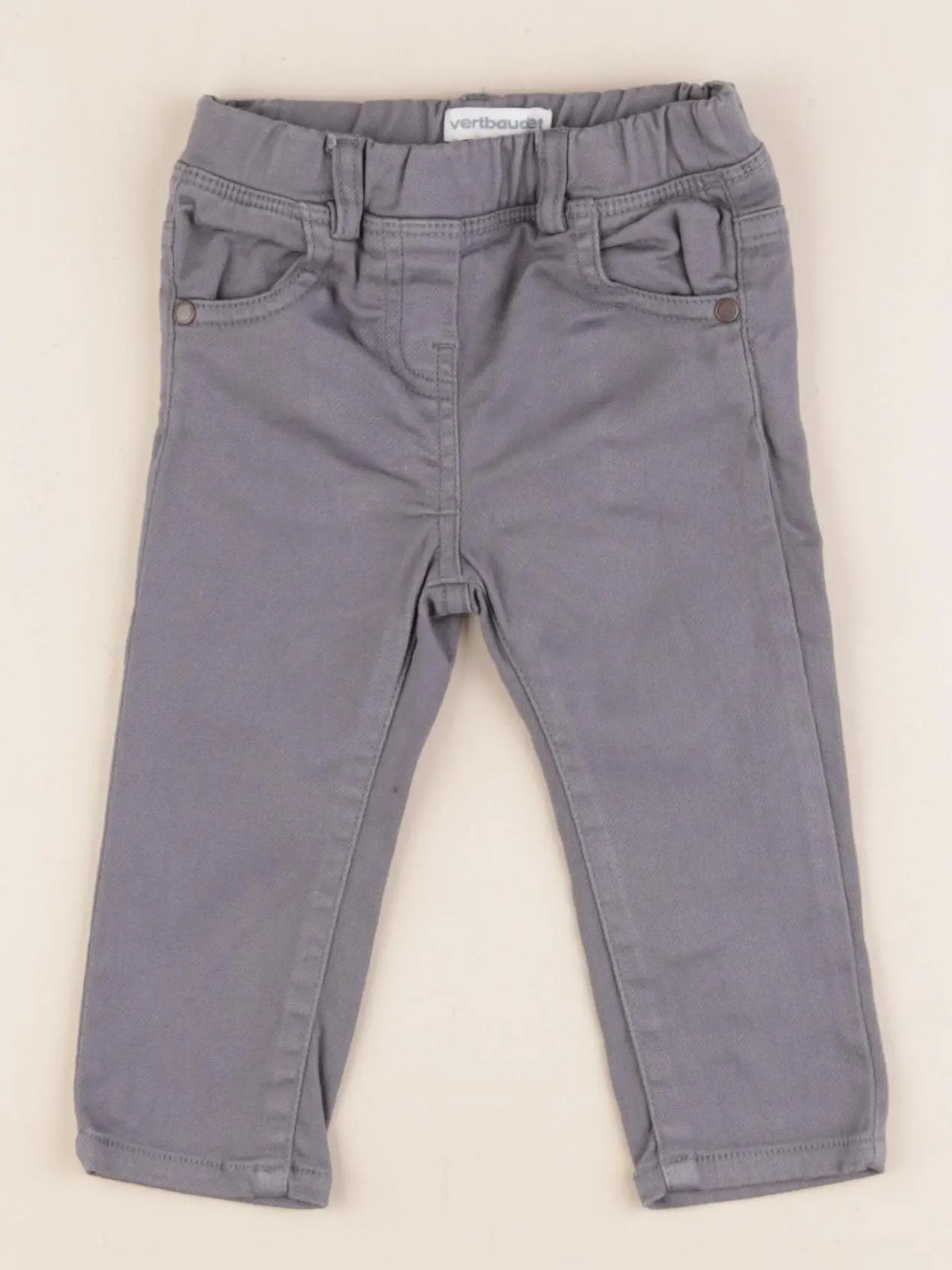 Vertbaudet - jegging gris - 9 mois