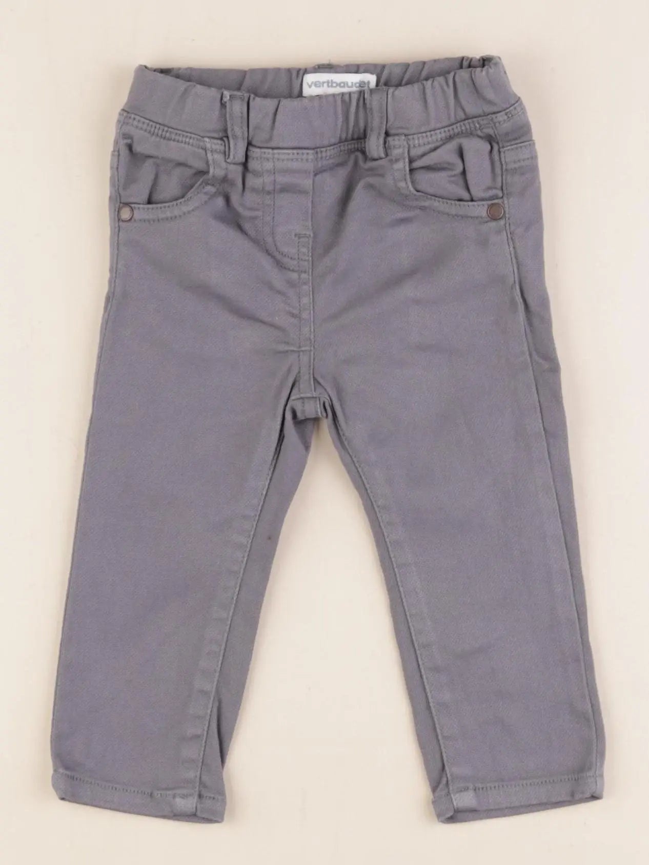 Vertbaudet - jegging gris - 9 mois