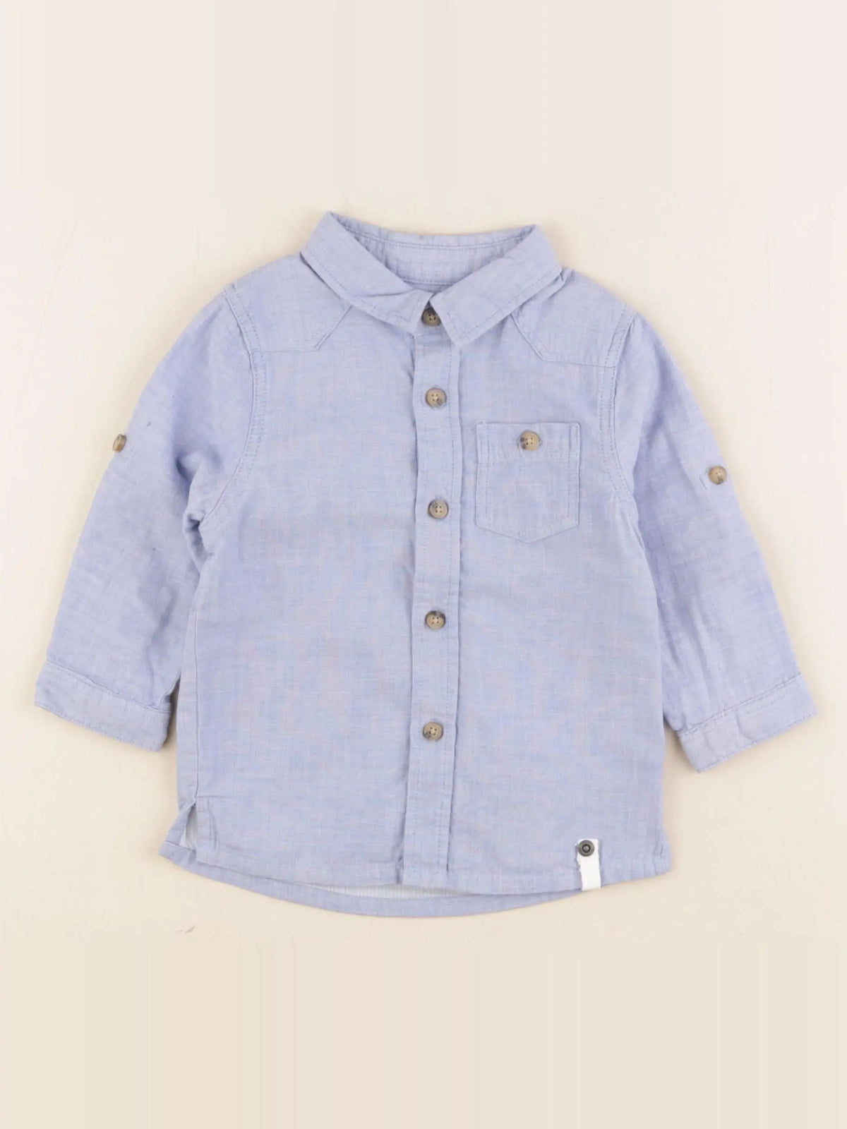 Vertbaudet - chemise bleu - 12 mois