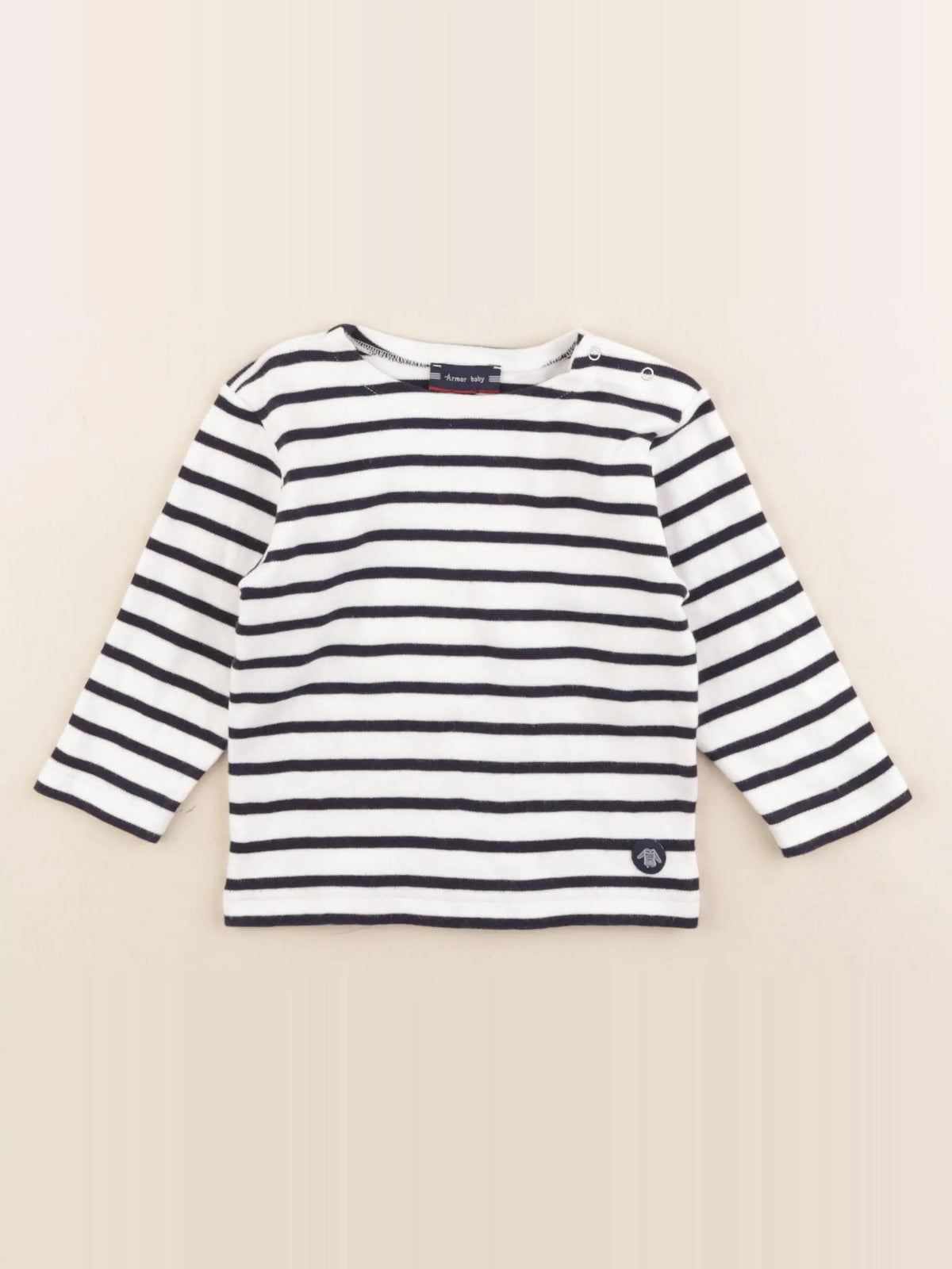 Armor Lux - tee-shirt bleu, blanc - 12 mois