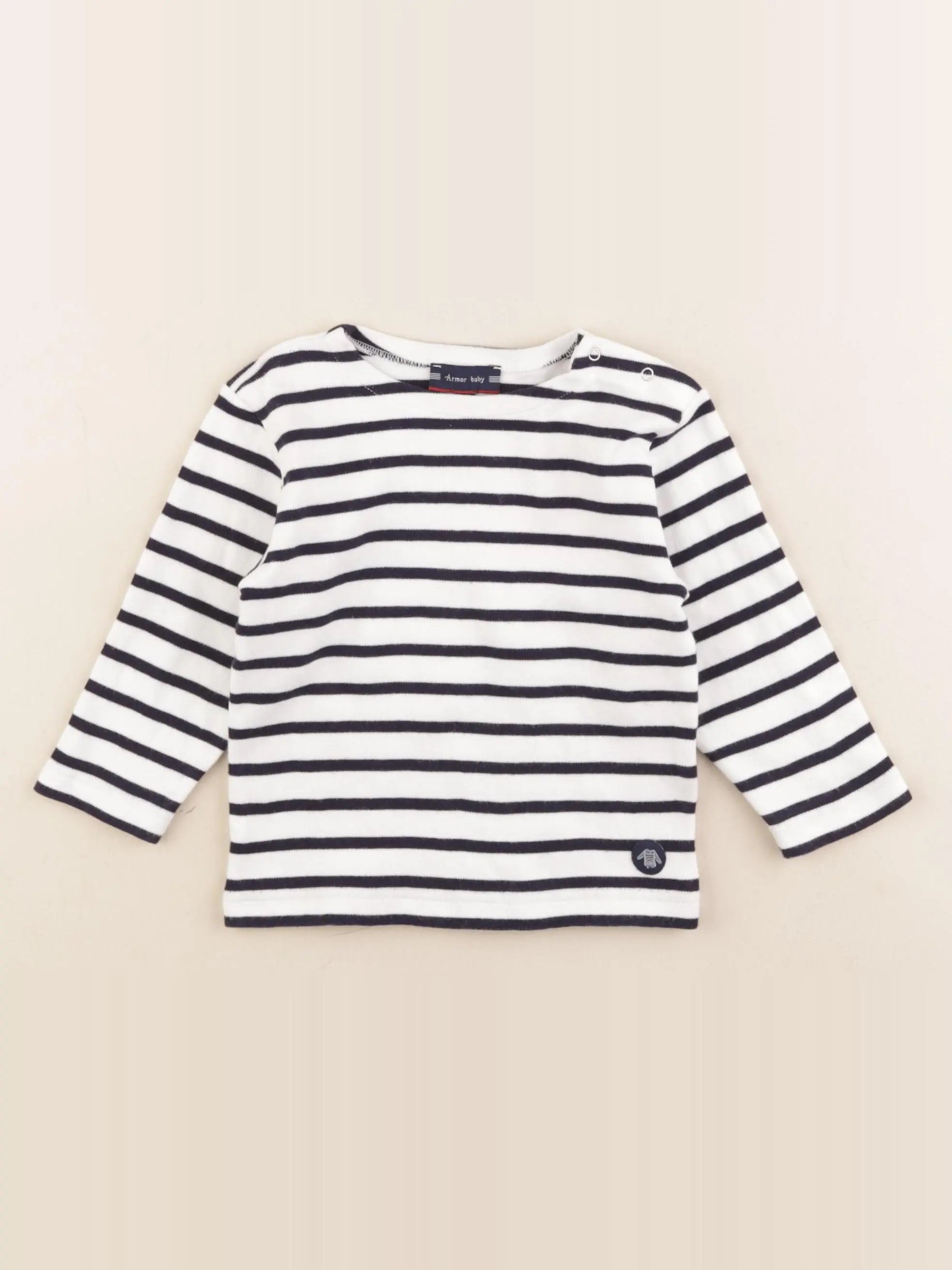 Armor Lux - tee-shirt bleu, blanc - 12 mois