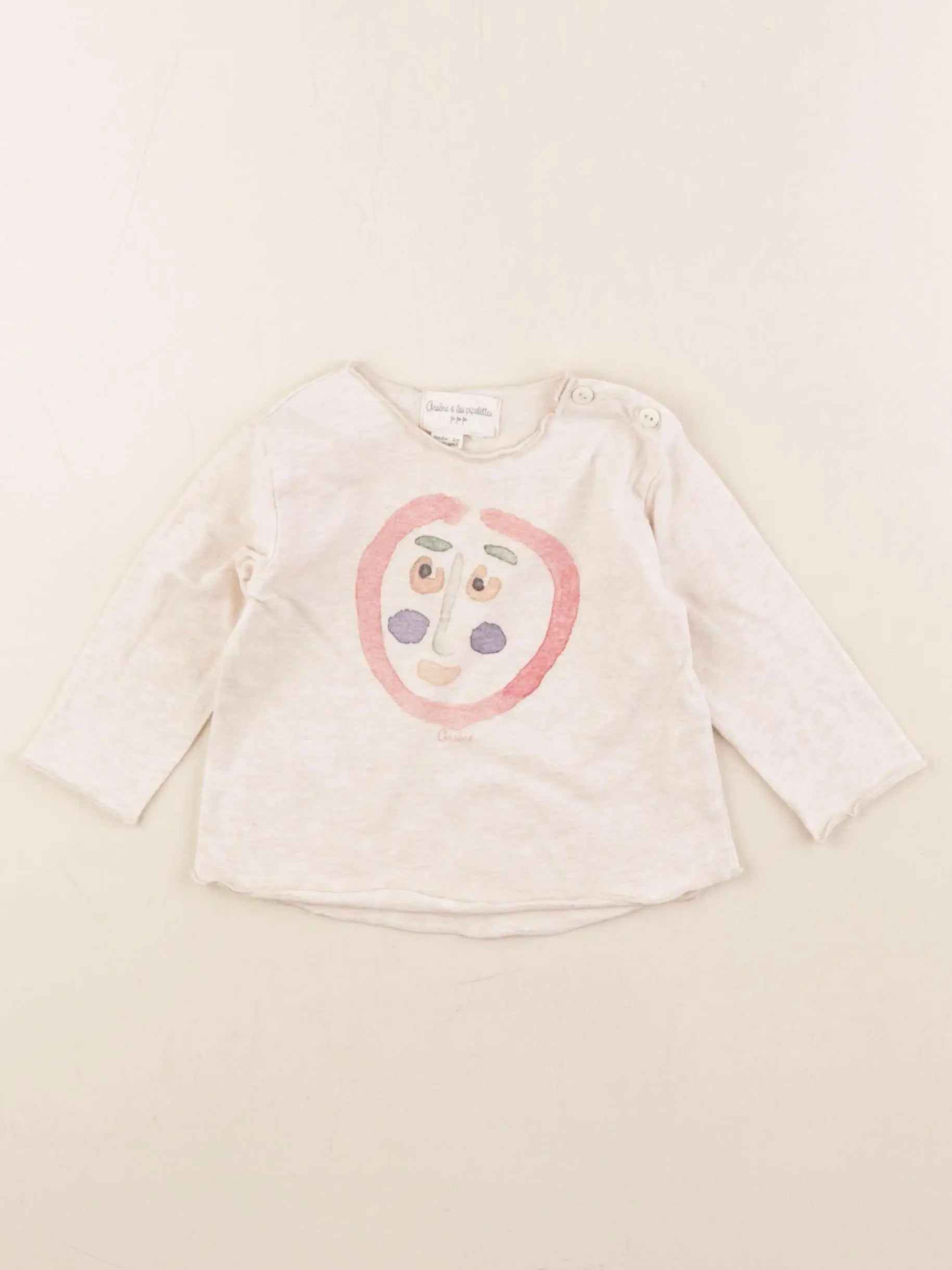 Arsène et les pipelettes - tee-shirt beige - 12 mois