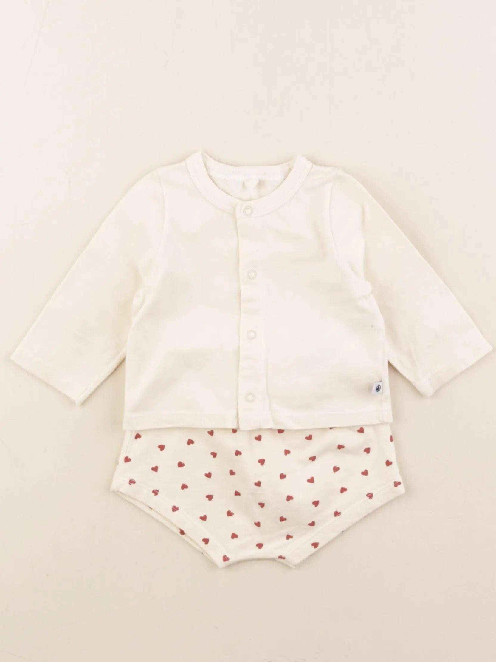 Petit Bateau - ensemble beige - 3 mois
