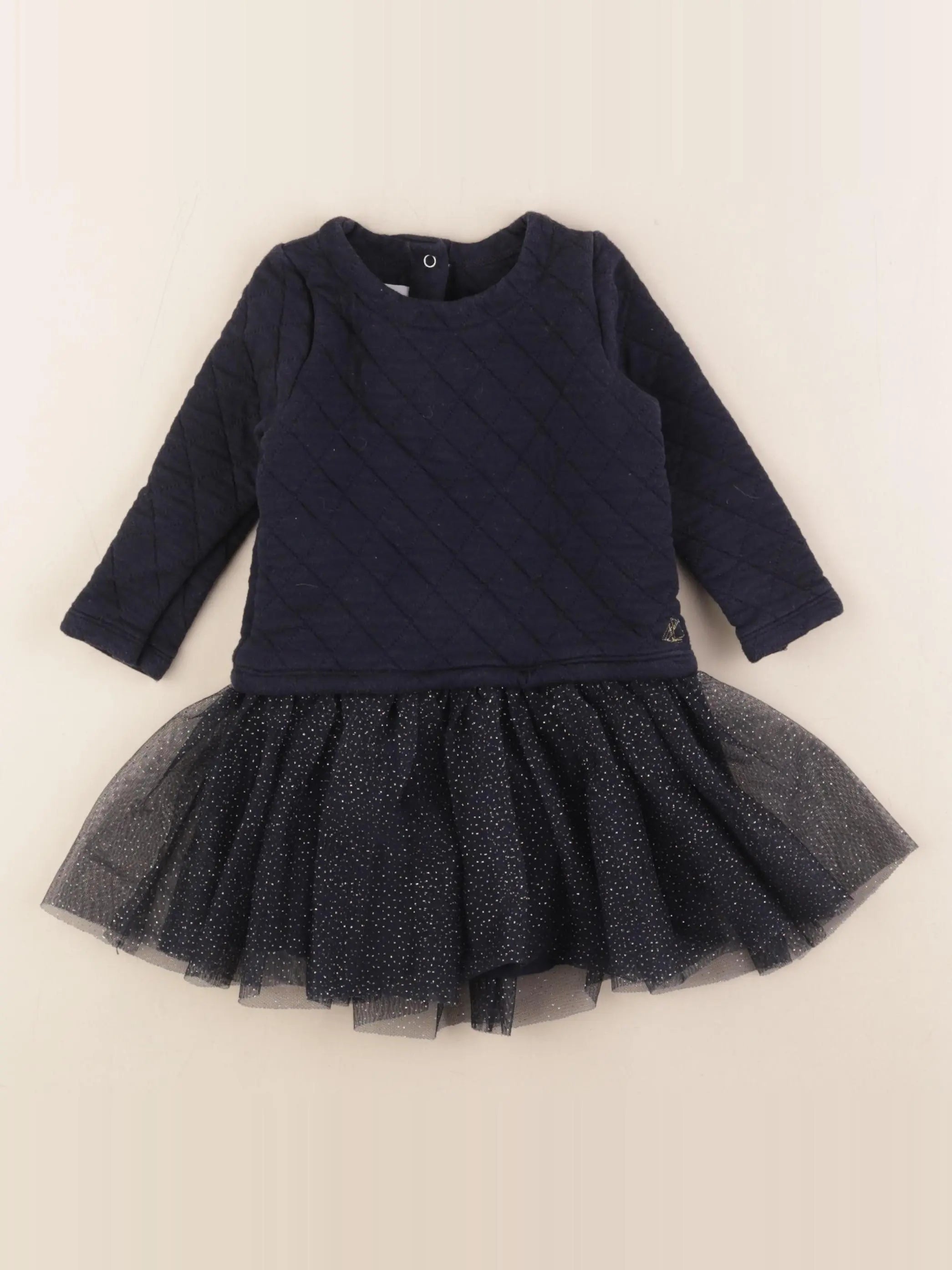 Petit Bateau - robe bleu, or - 18 mois