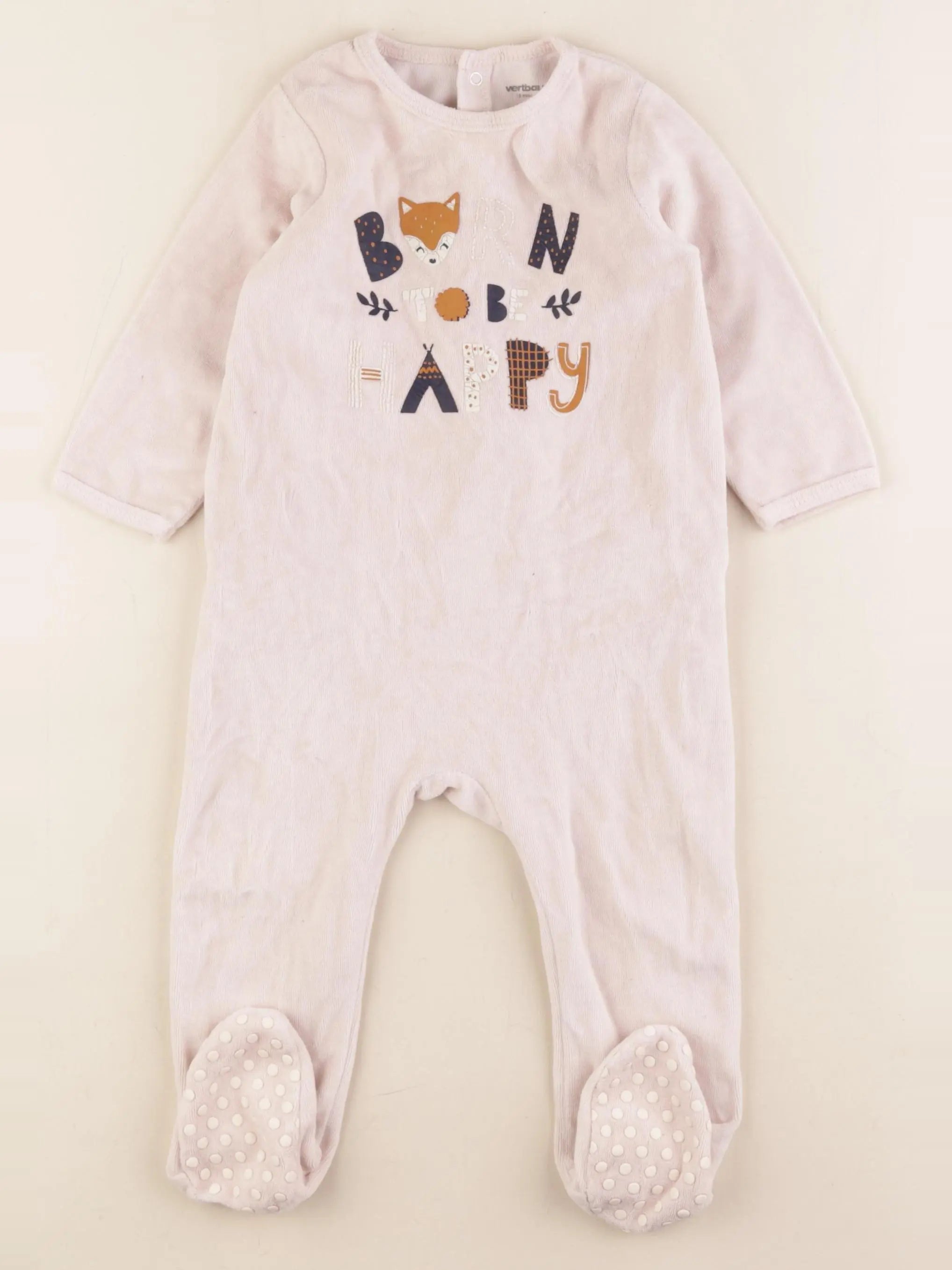 Vertbaudet - pyjama velours rose - 18 mois