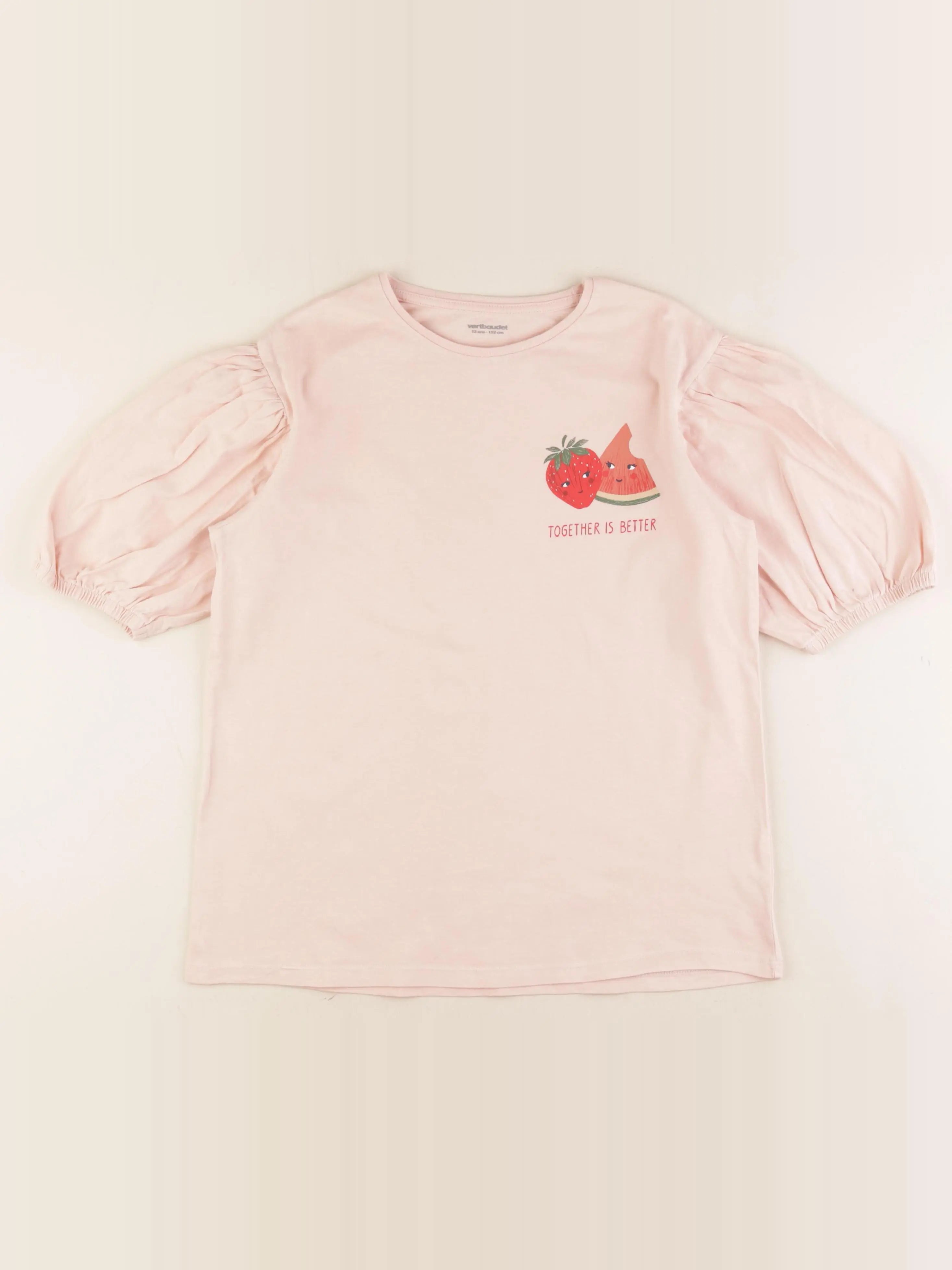 Vertbaudet - tee-shirt rose - 12 ans