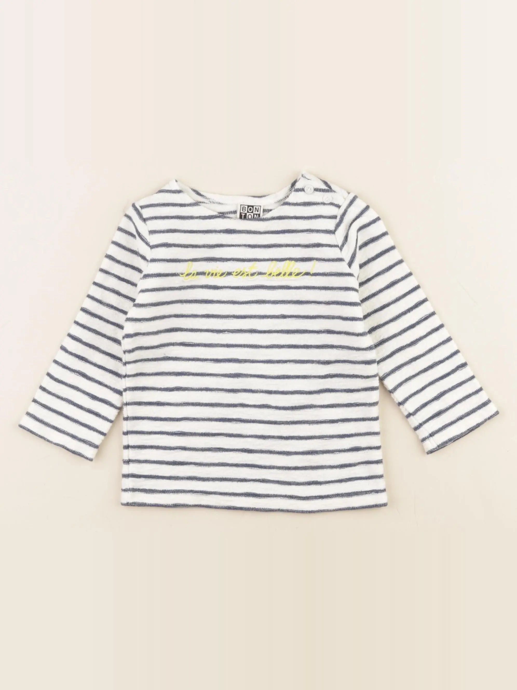 Bonton - tee-shirt bleu - 18 mois