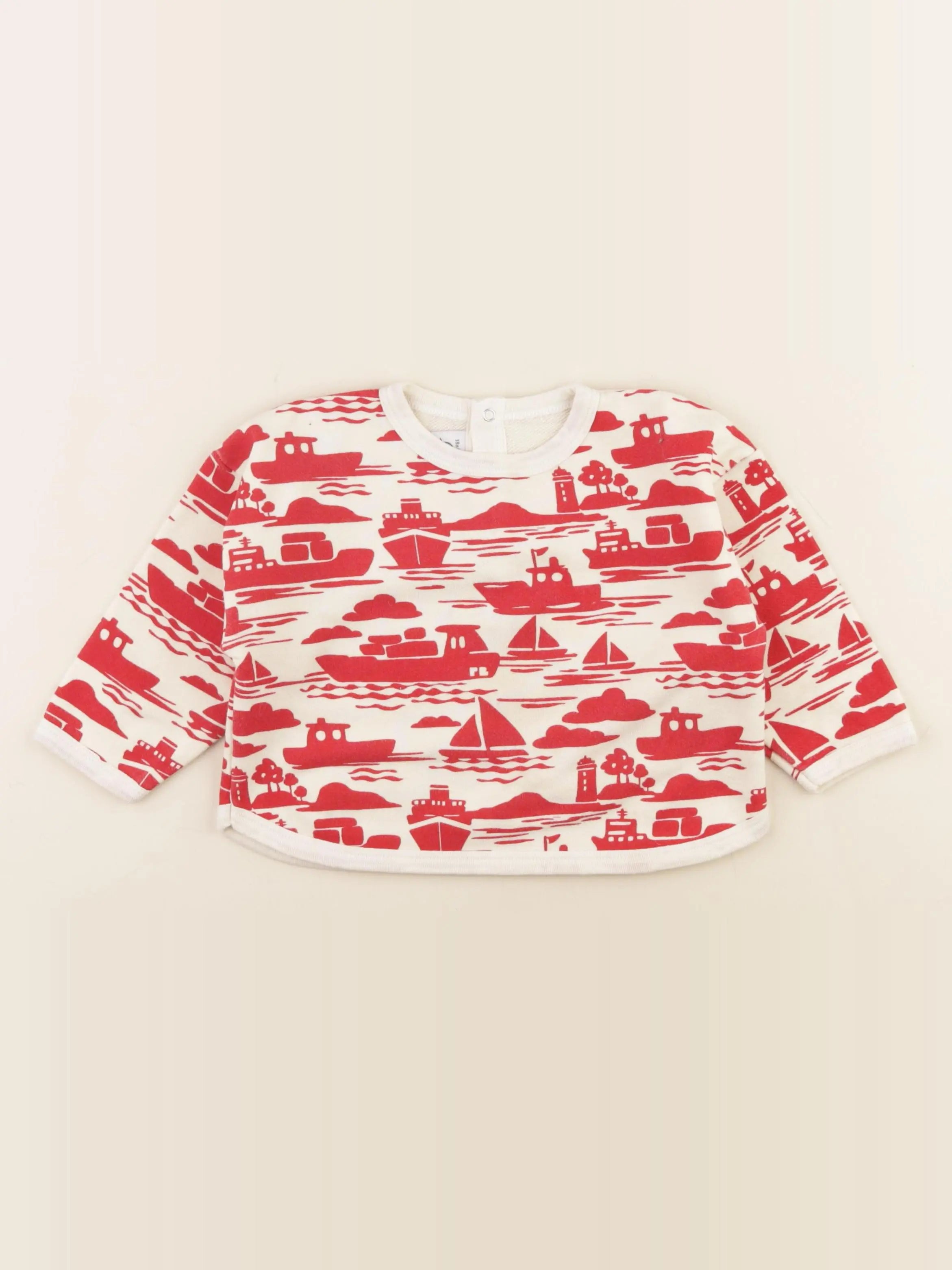 Petit Bateau - sweat rouge - 18 mois