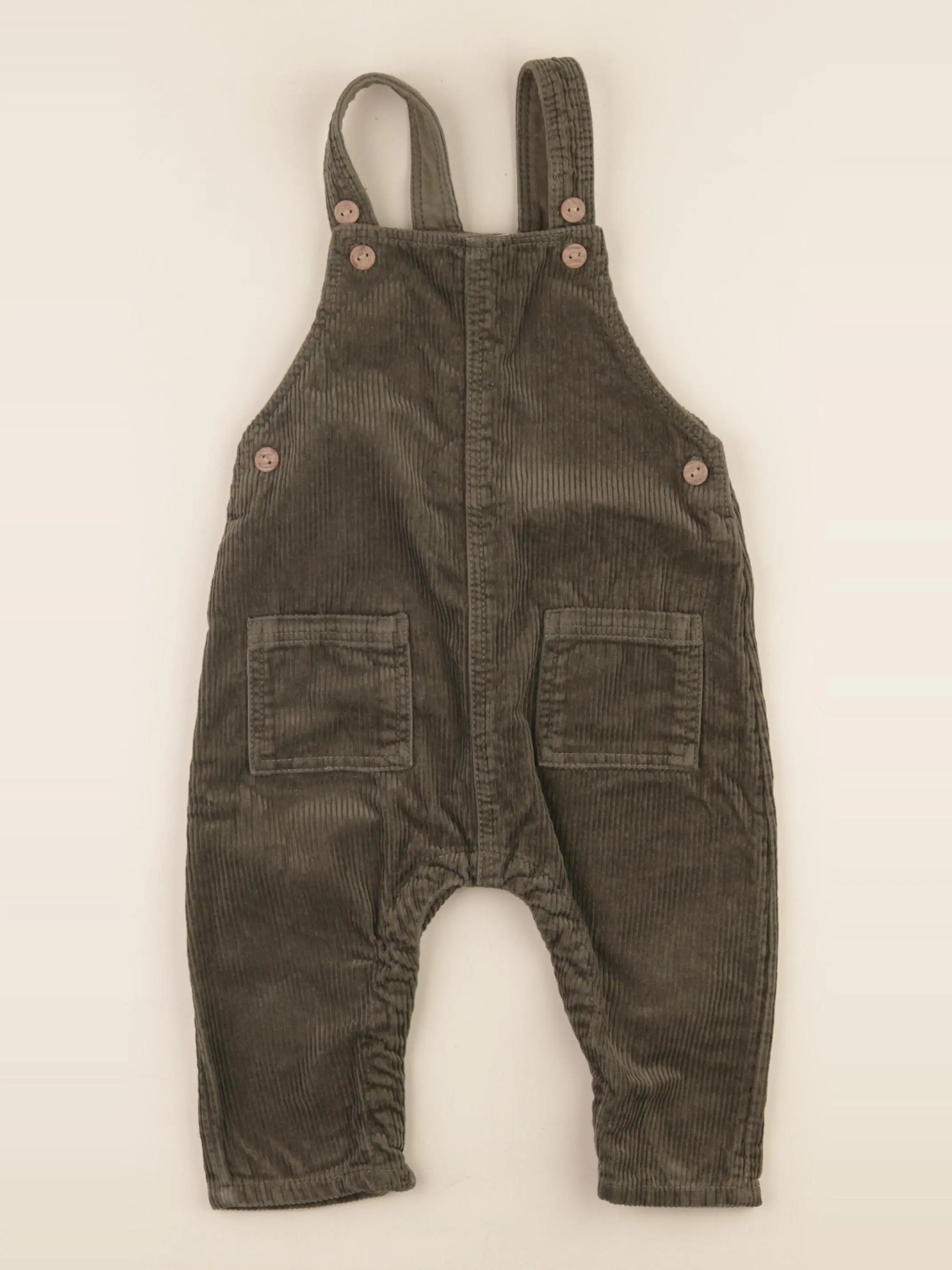 H&M - salopette vert - 9/12 mois
