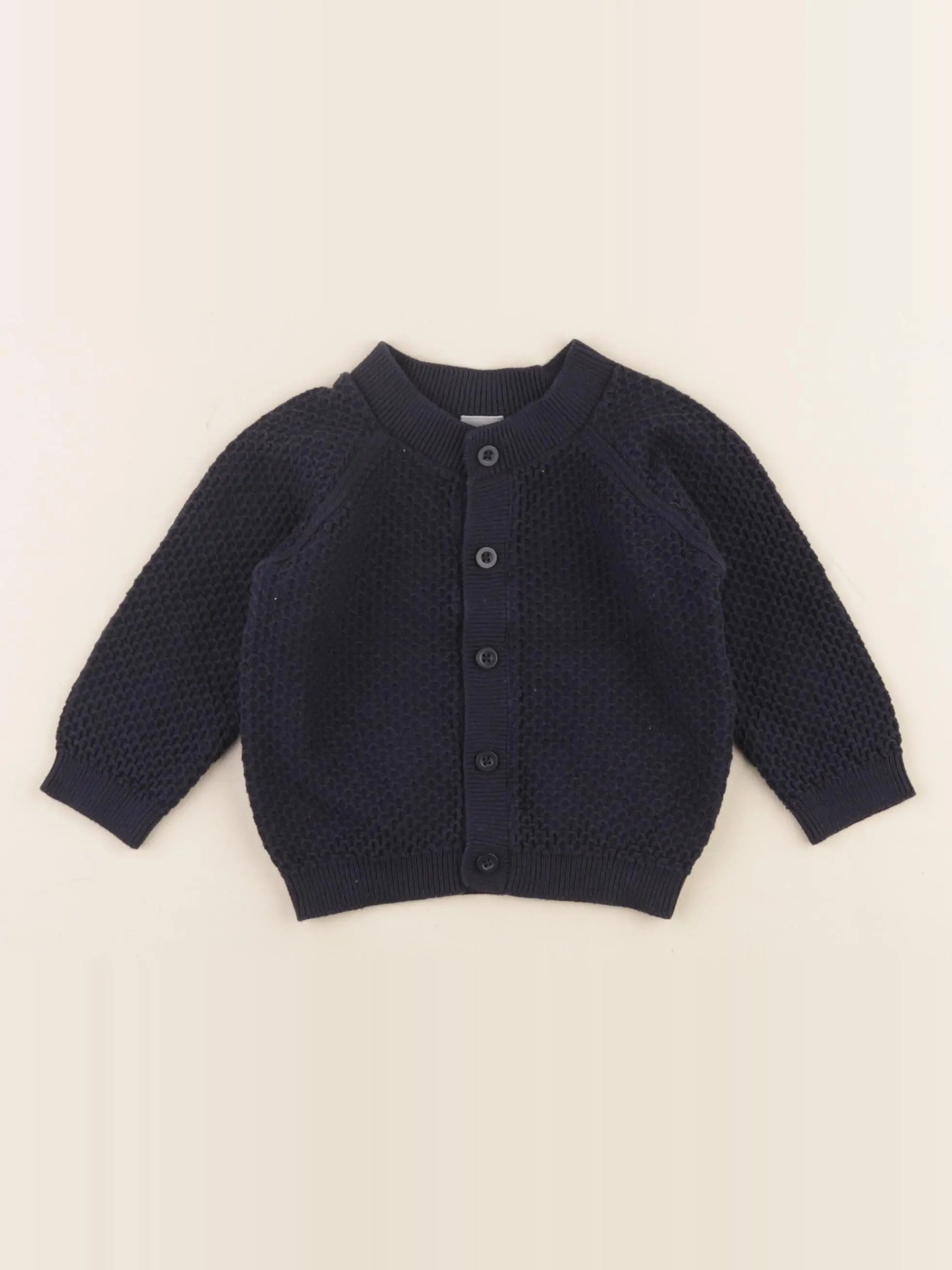 Petit Bateau - gilet bleu - 12 mois