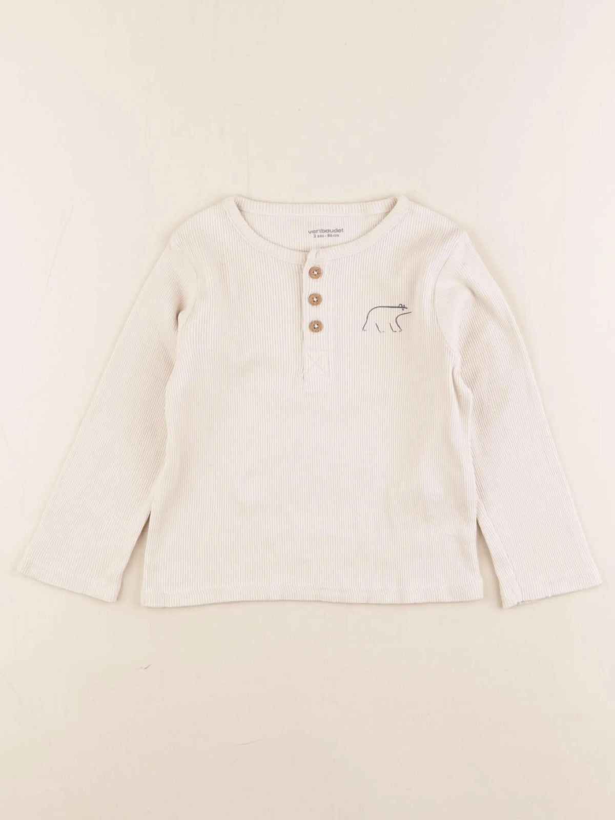 Vertbaudet - tee-shirt beige - 2 ans