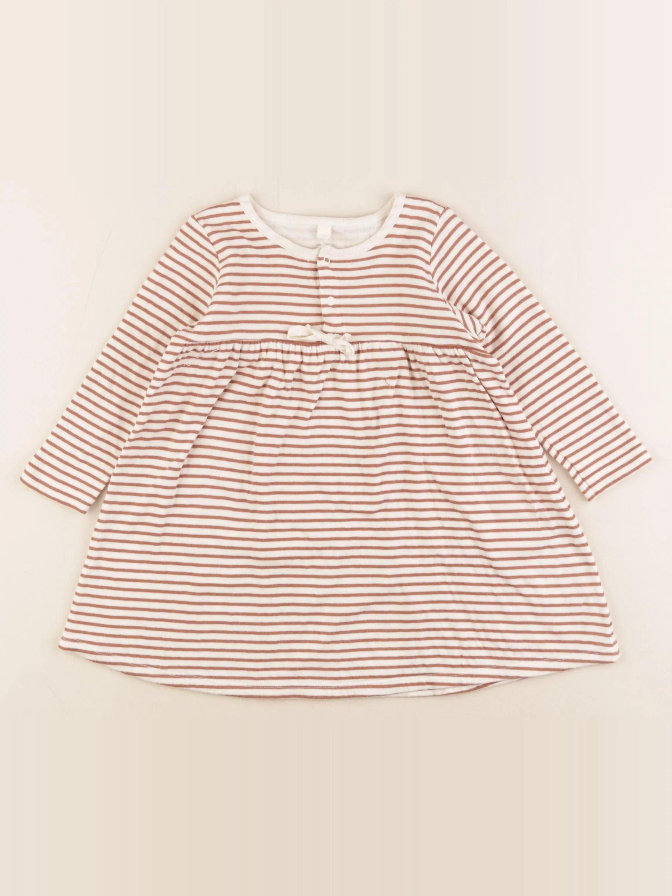 Petit Bateau - robe marron - 24 mois