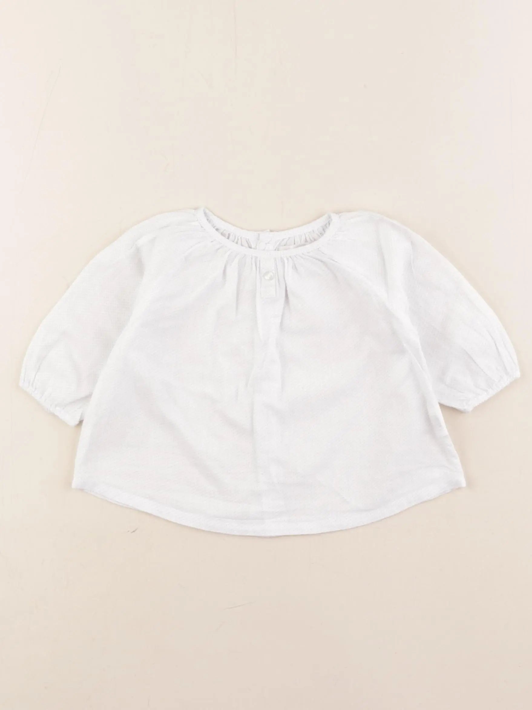 Boutchou - blouse blanc, bleu - 3 mois