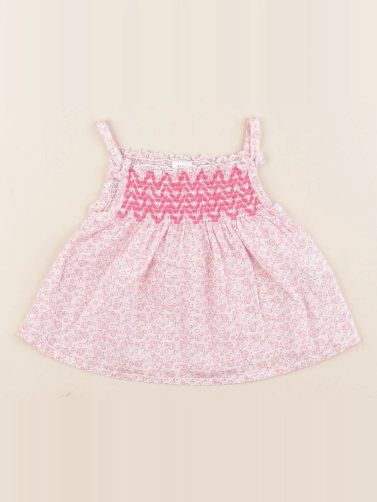 Zara - blouse rose - 6/9 mois
