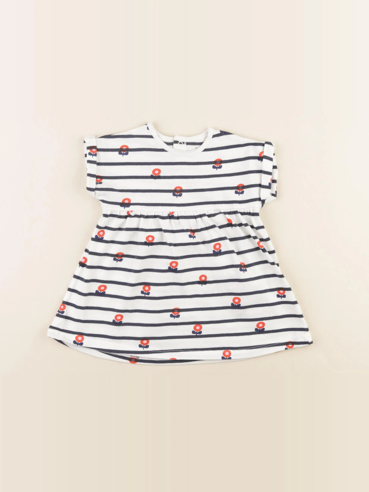 Boutchou - robe bleu, blanc - 9 mois