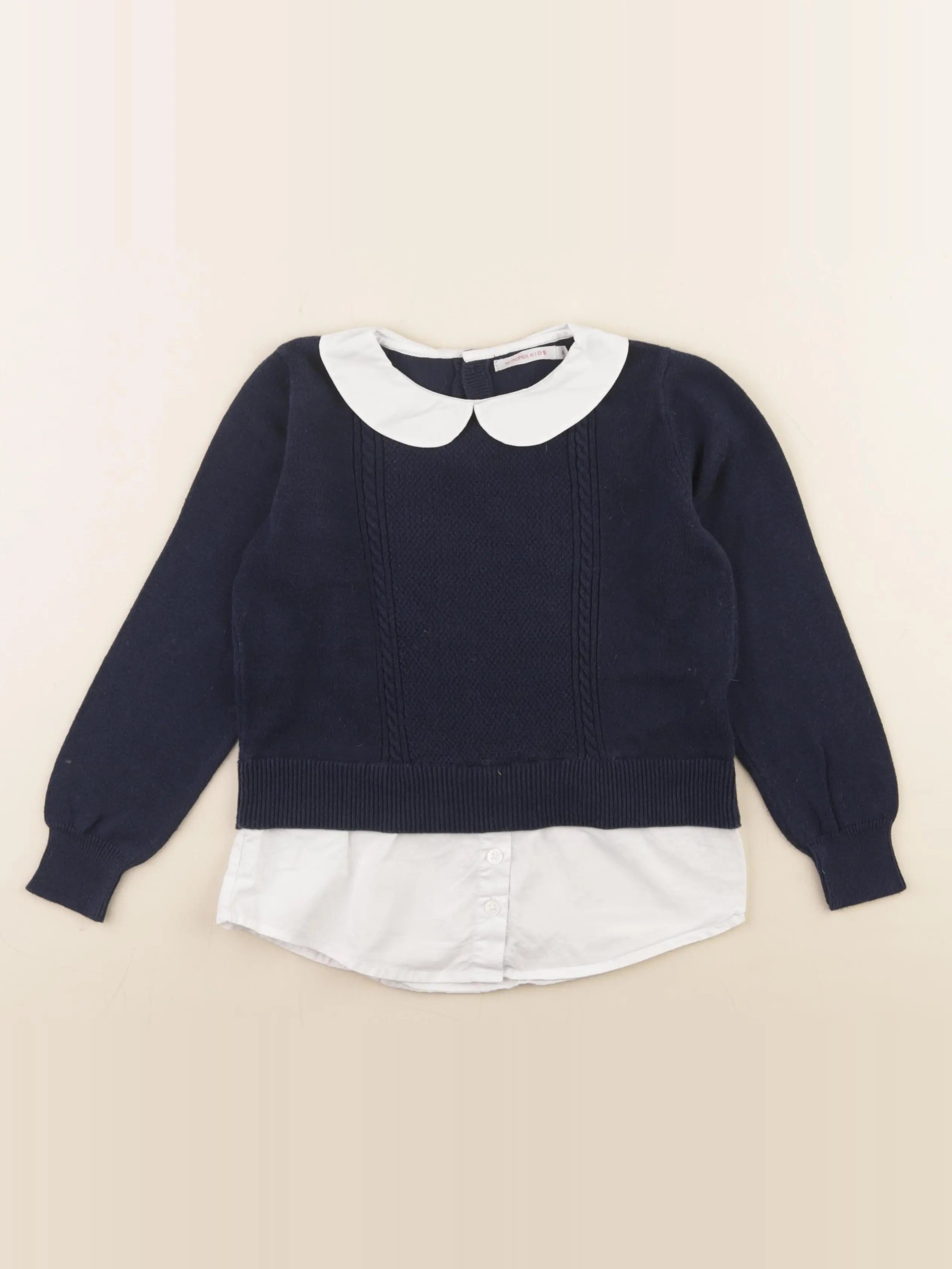 Monoprix - pull bleu - 8 ans