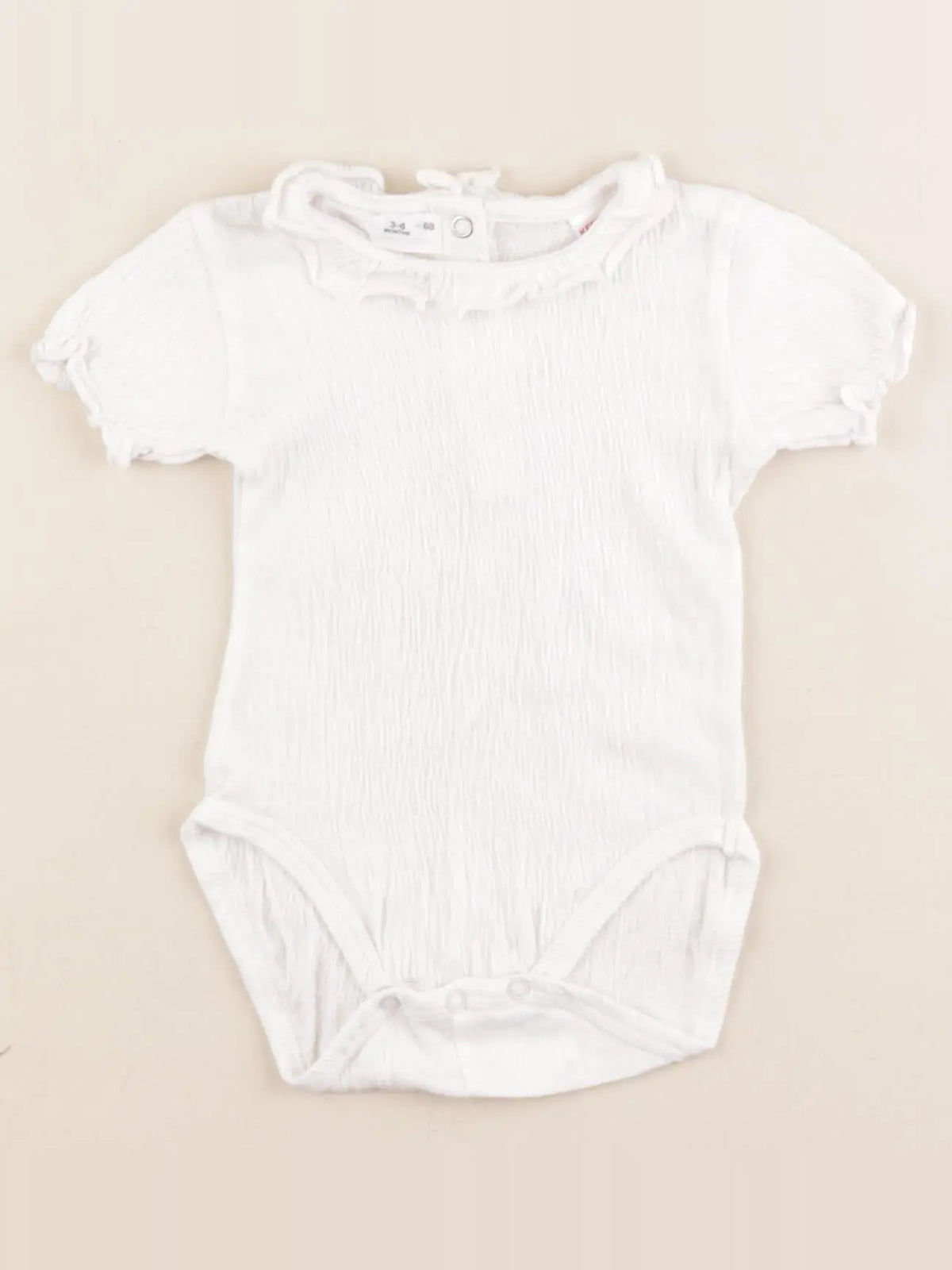 Zara - body à col blanc - 3/6 mois