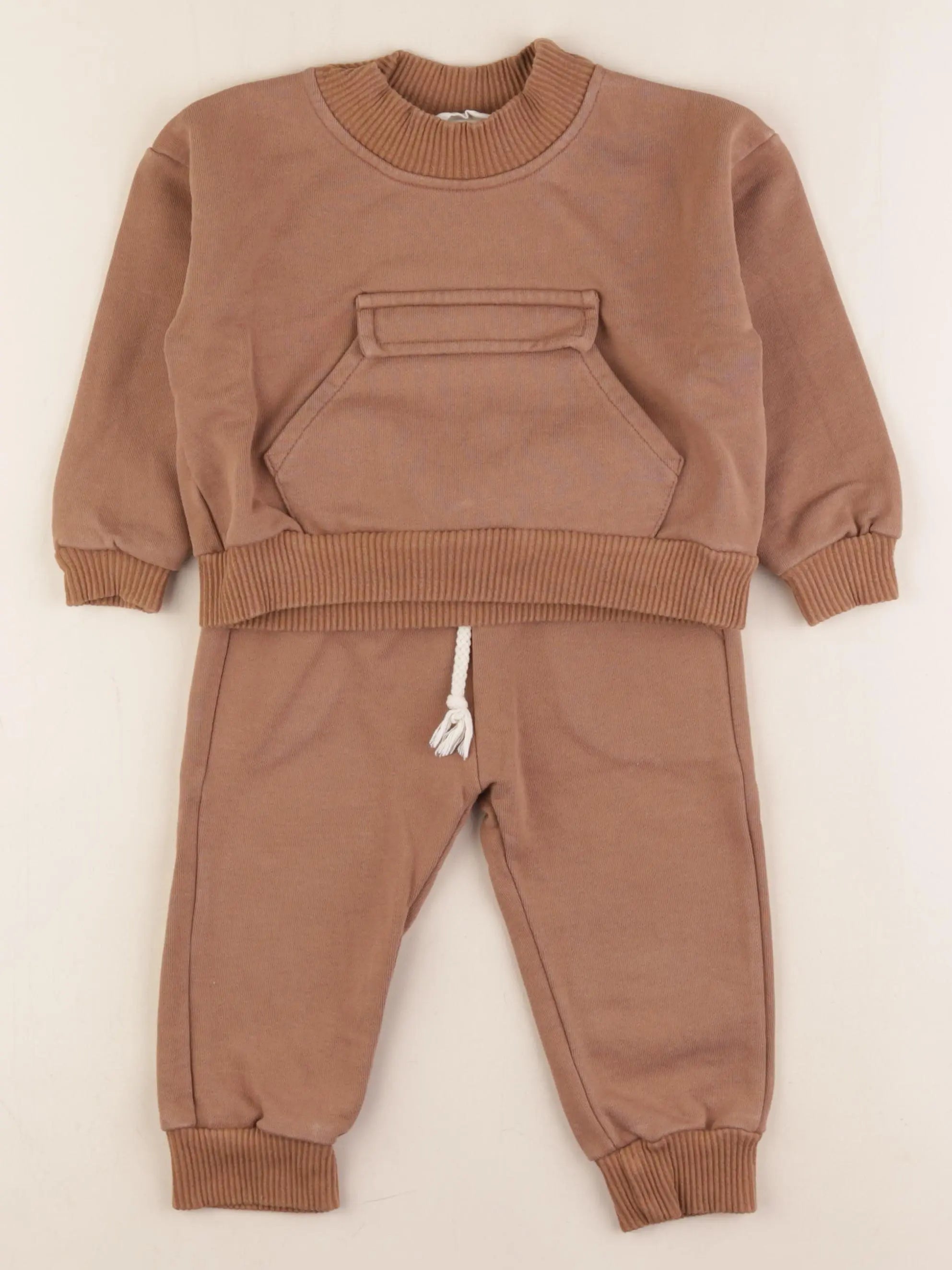 Gamin gamine - ensemble marron - 12/18 mois