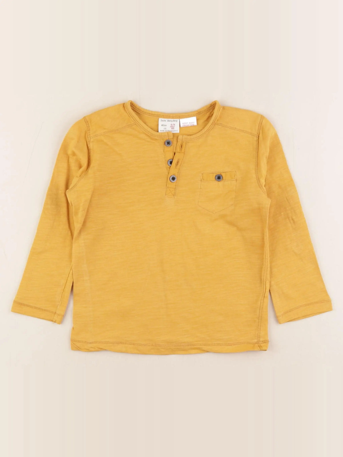 Zara - tee-shirt jaune - 2/3 ans