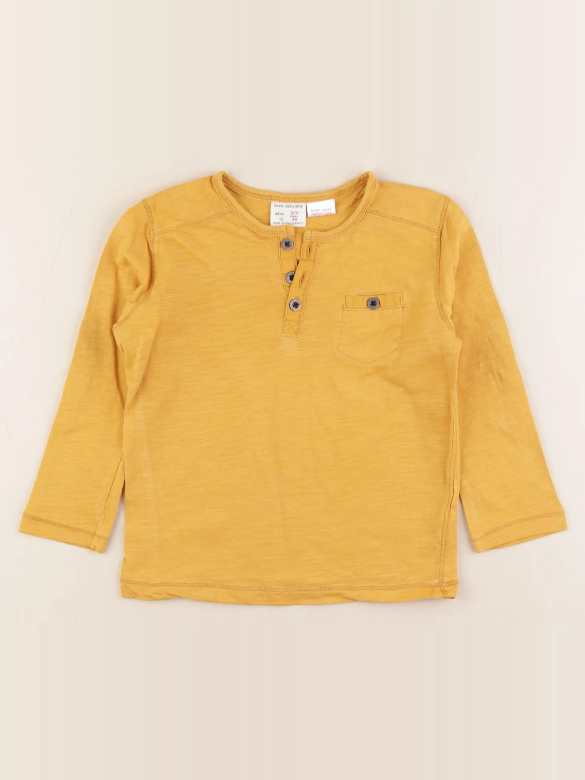 Zara - tee-shirt jaune - 2/3 ans
