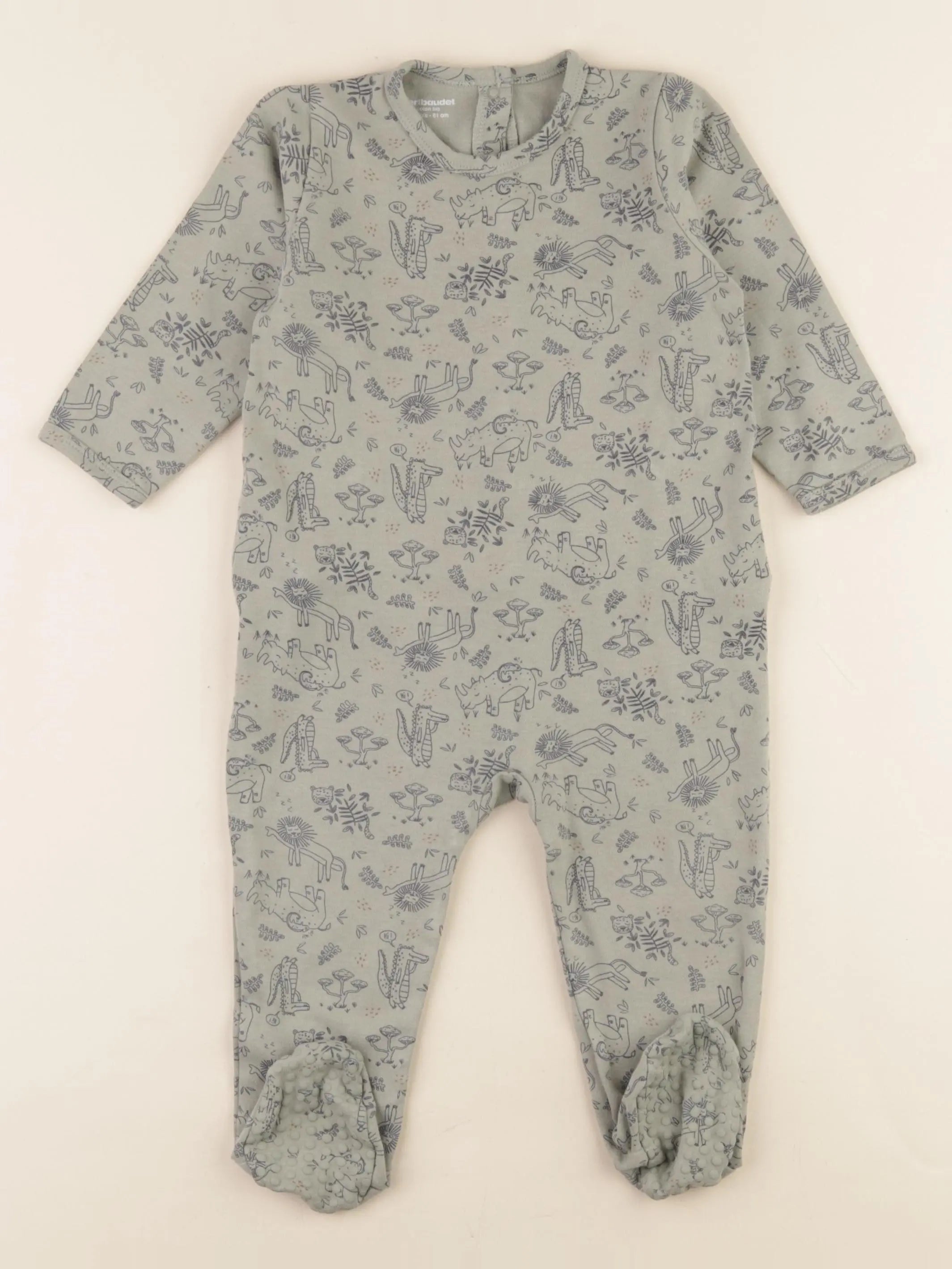 Vertbaudet - pyjama coton vert - 18 mois