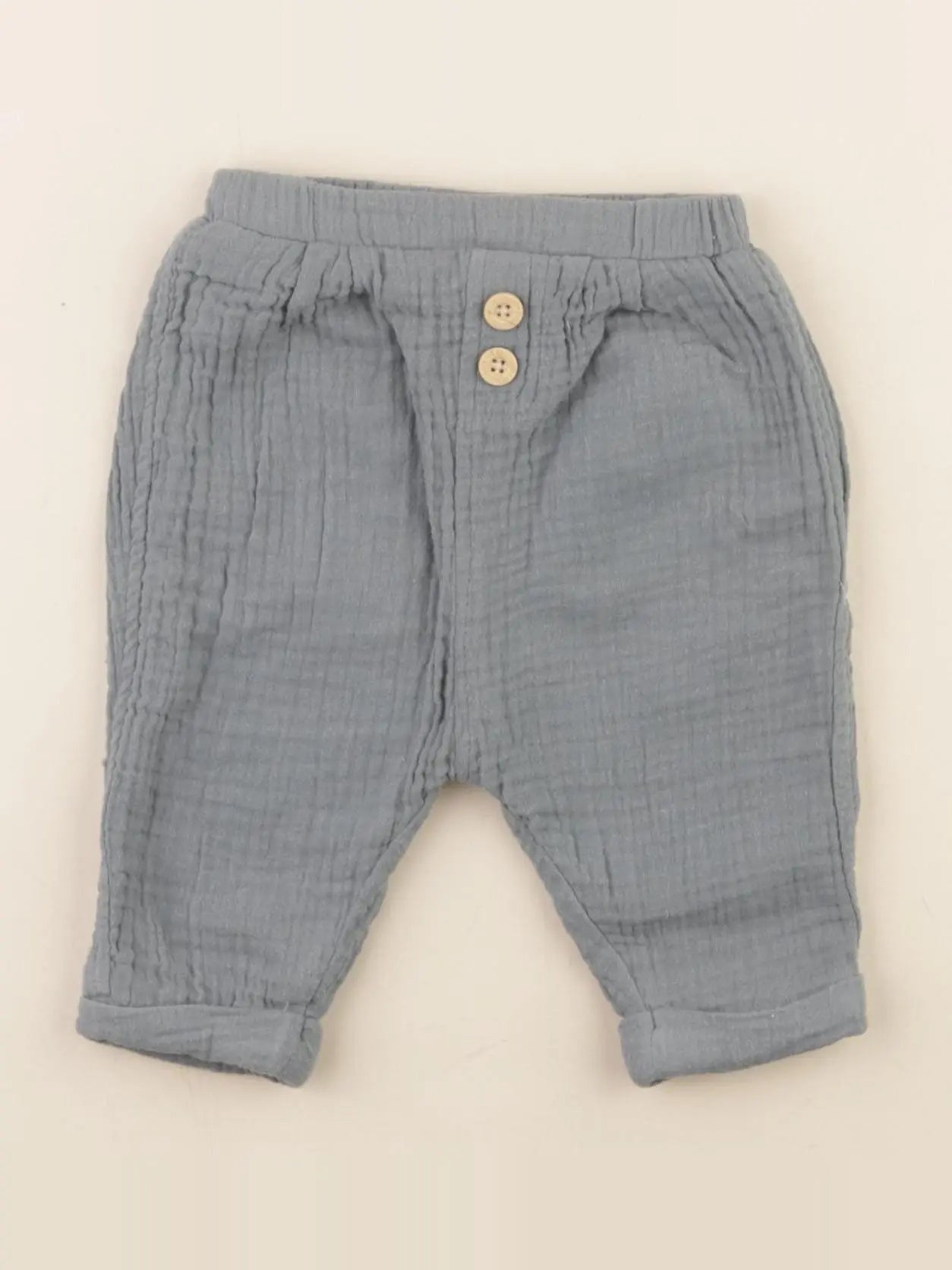 Vertbaudet - pantalon bleu - 3 mois