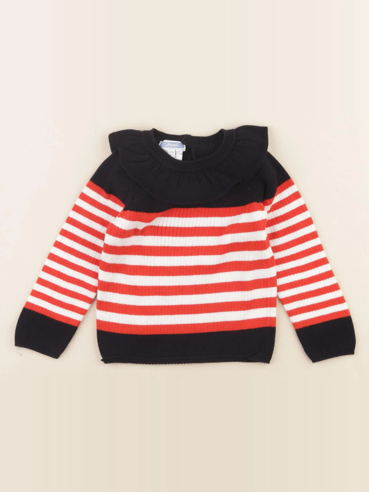 Jacadi - pull bleu, orange - 24 mois
