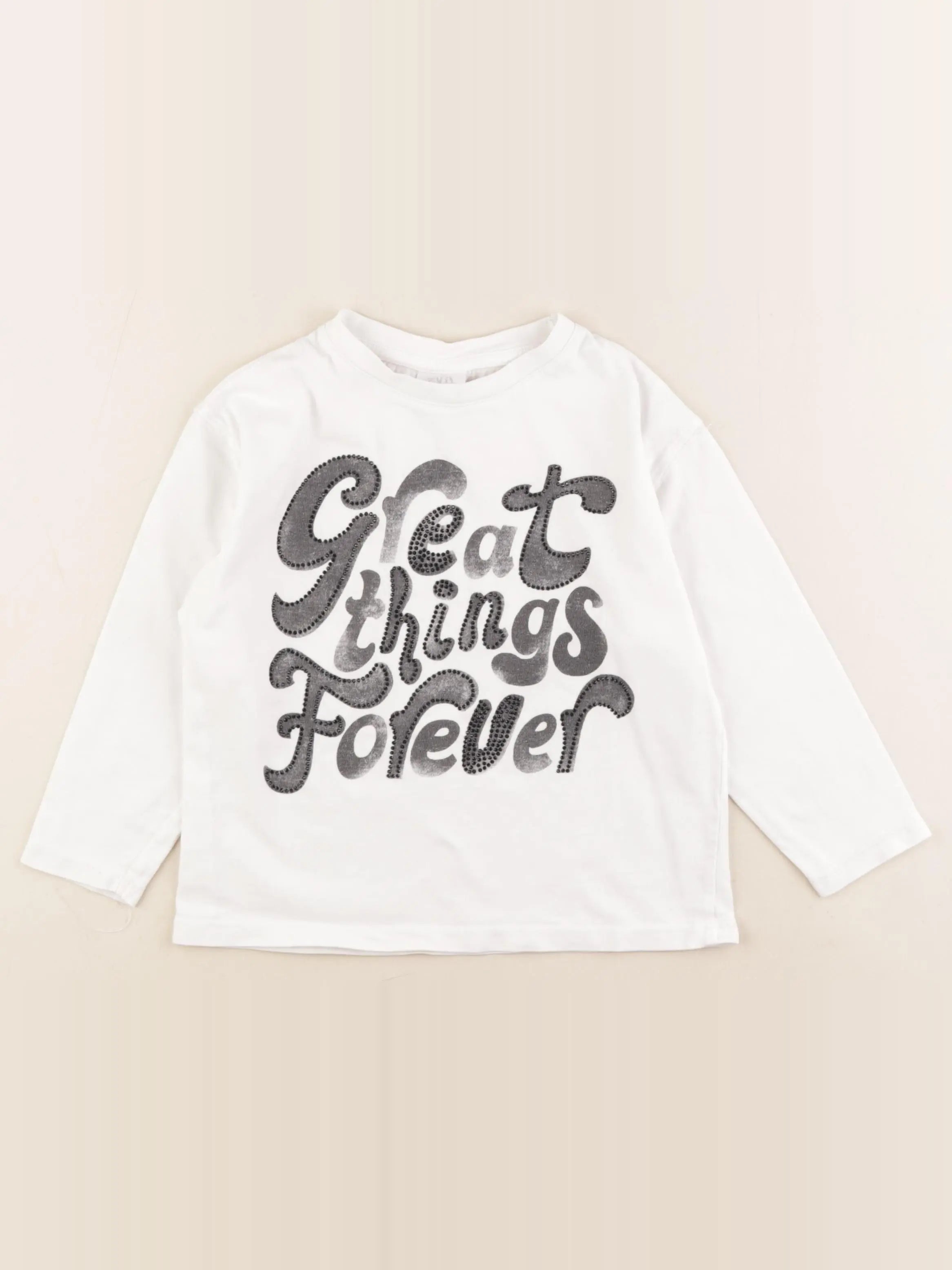 Zara - tee-shirt blanc, noir - 6/7 ans