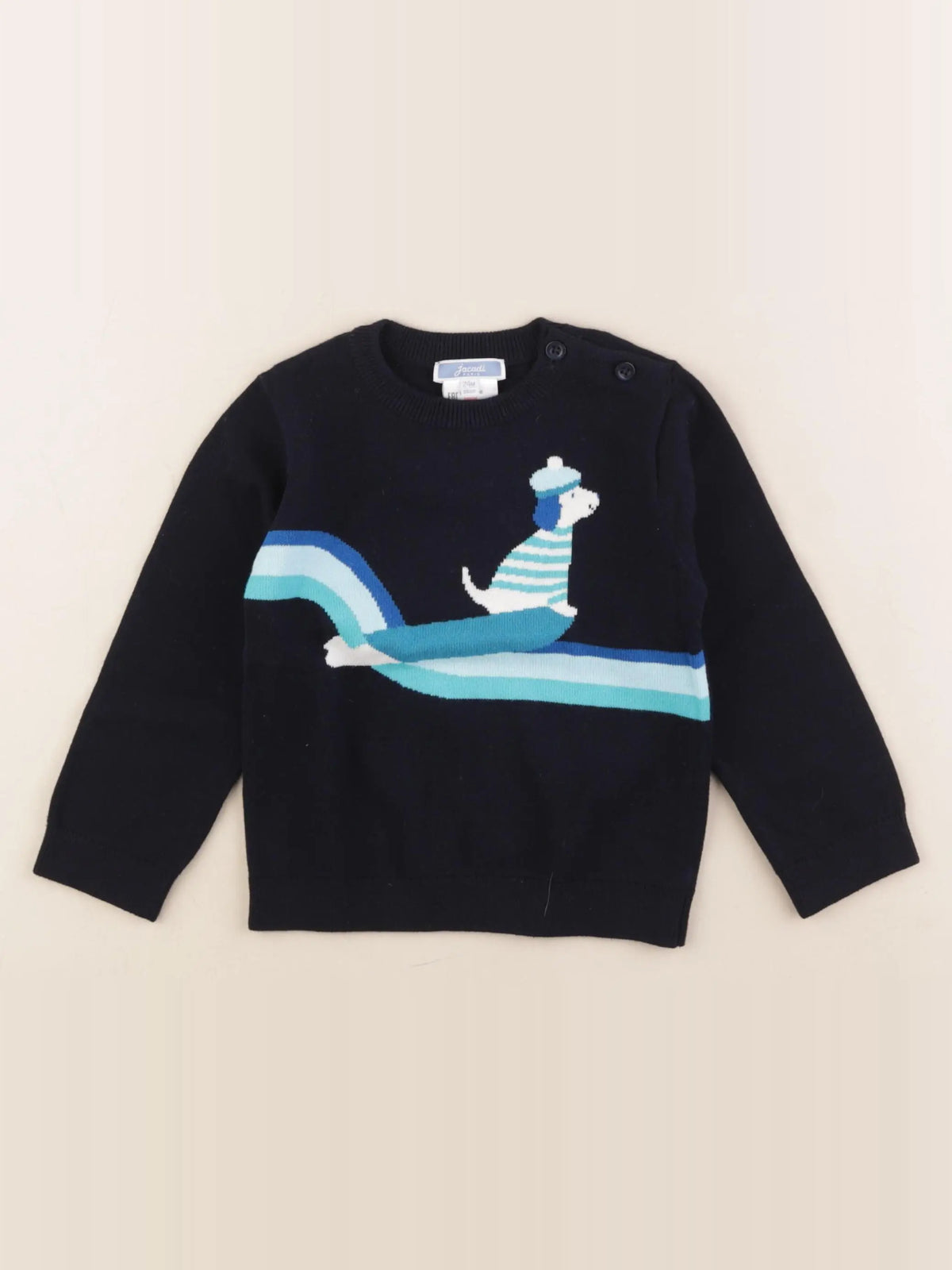 Jacadi - pull bleu - 24 mois