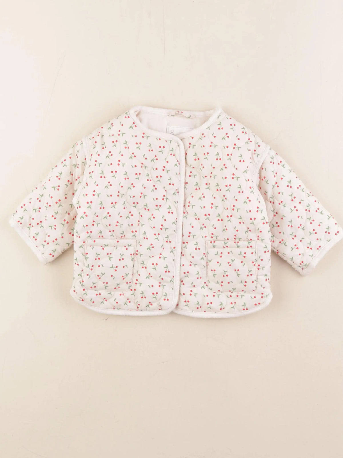 Vertbaudet - doudoune blanc, rouge - 6 mois