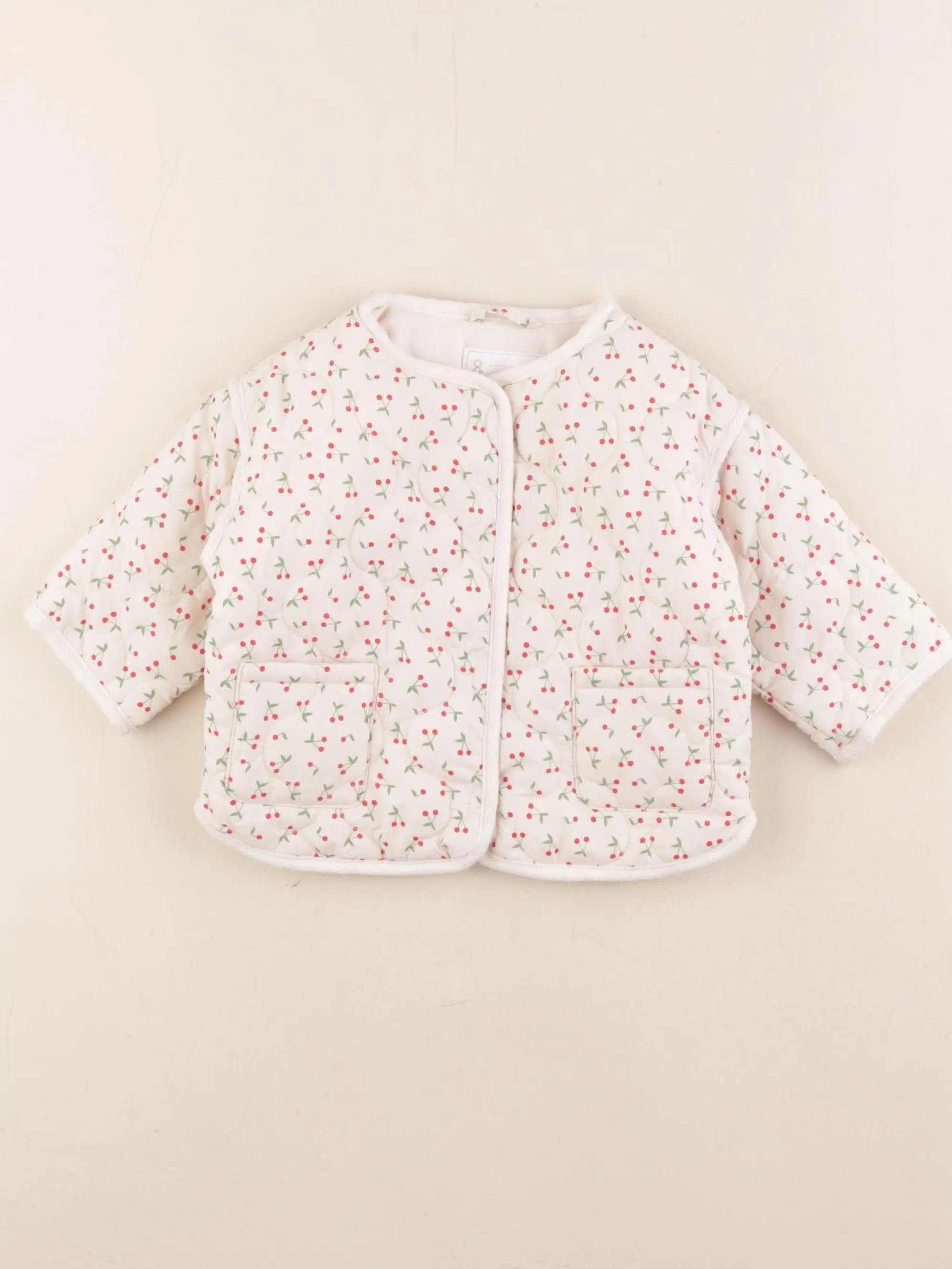 Vertbaudet - doudoune blanc, rouge - 6 mois