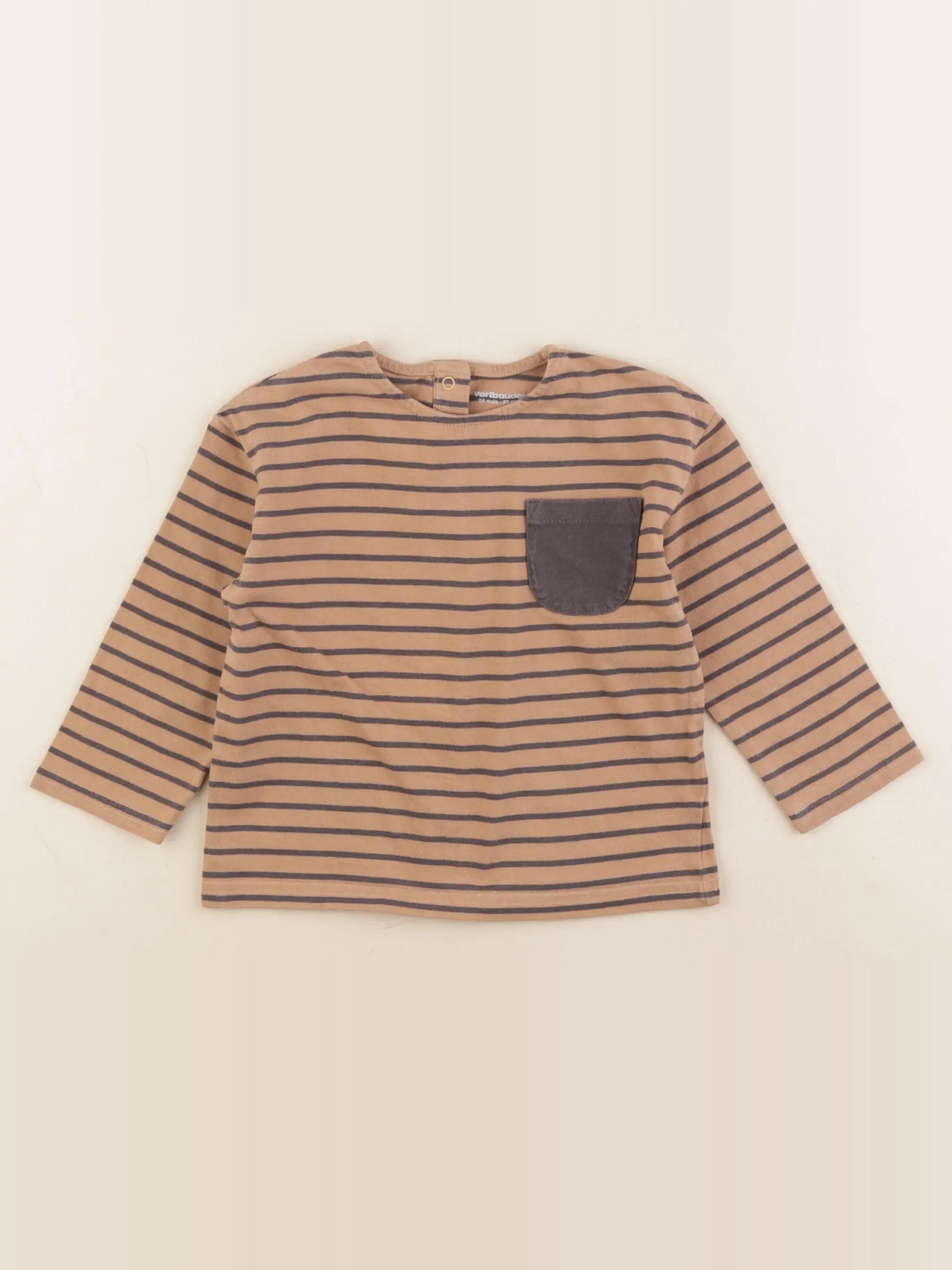Vertbaudet - tee-shirt marron - 24 mois