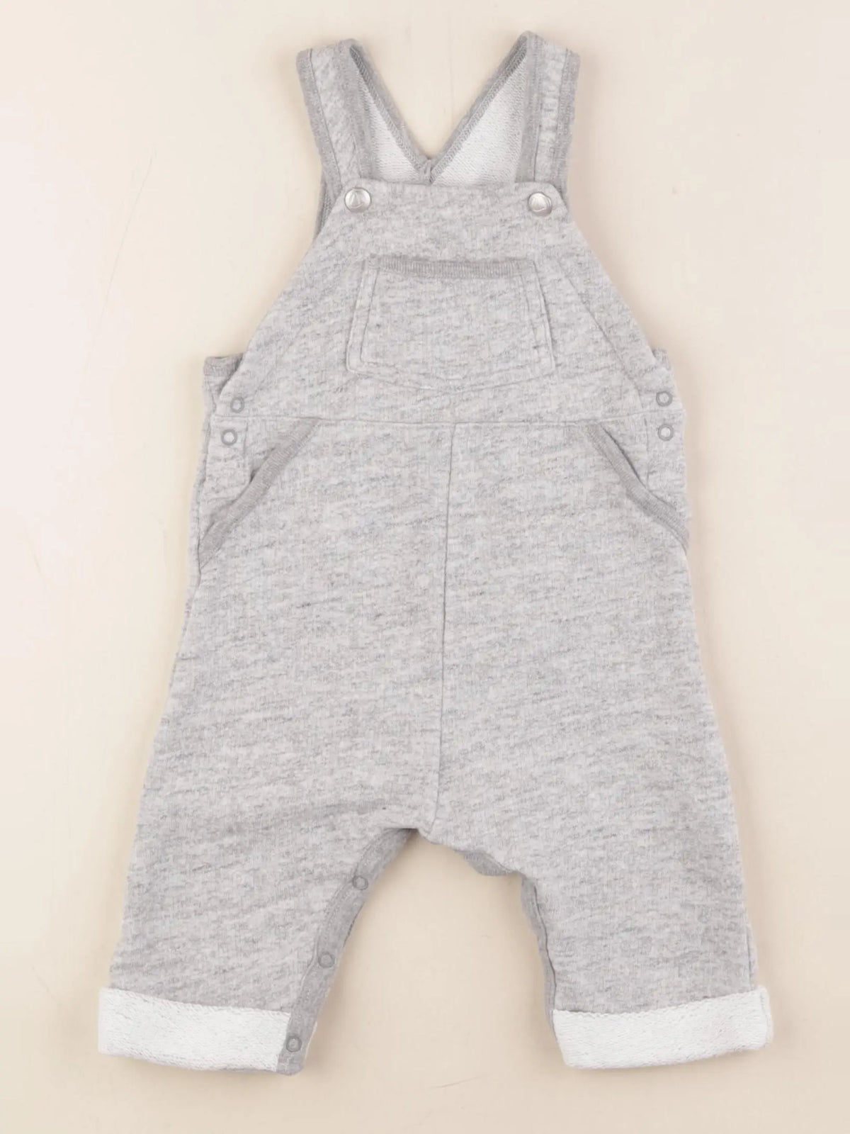 Petit Bateau - salopette gris - 6 mois