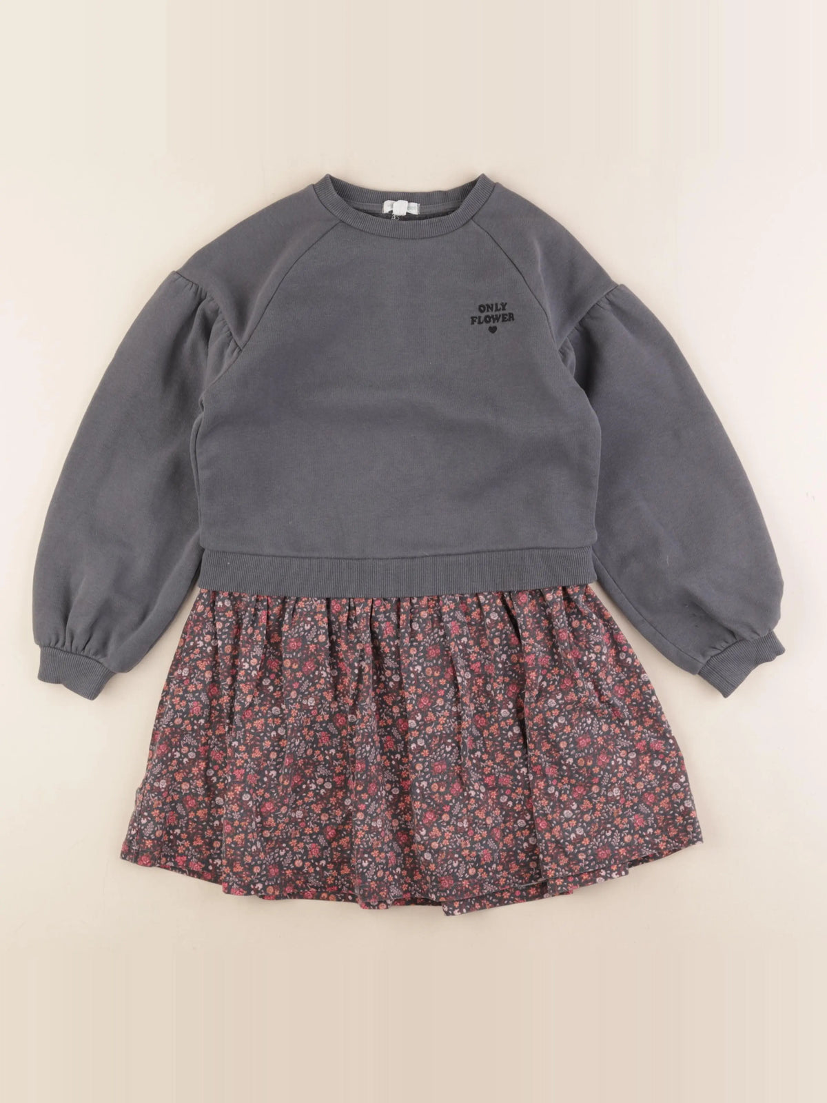 Vertbaudet - robe gris - 8 ans
