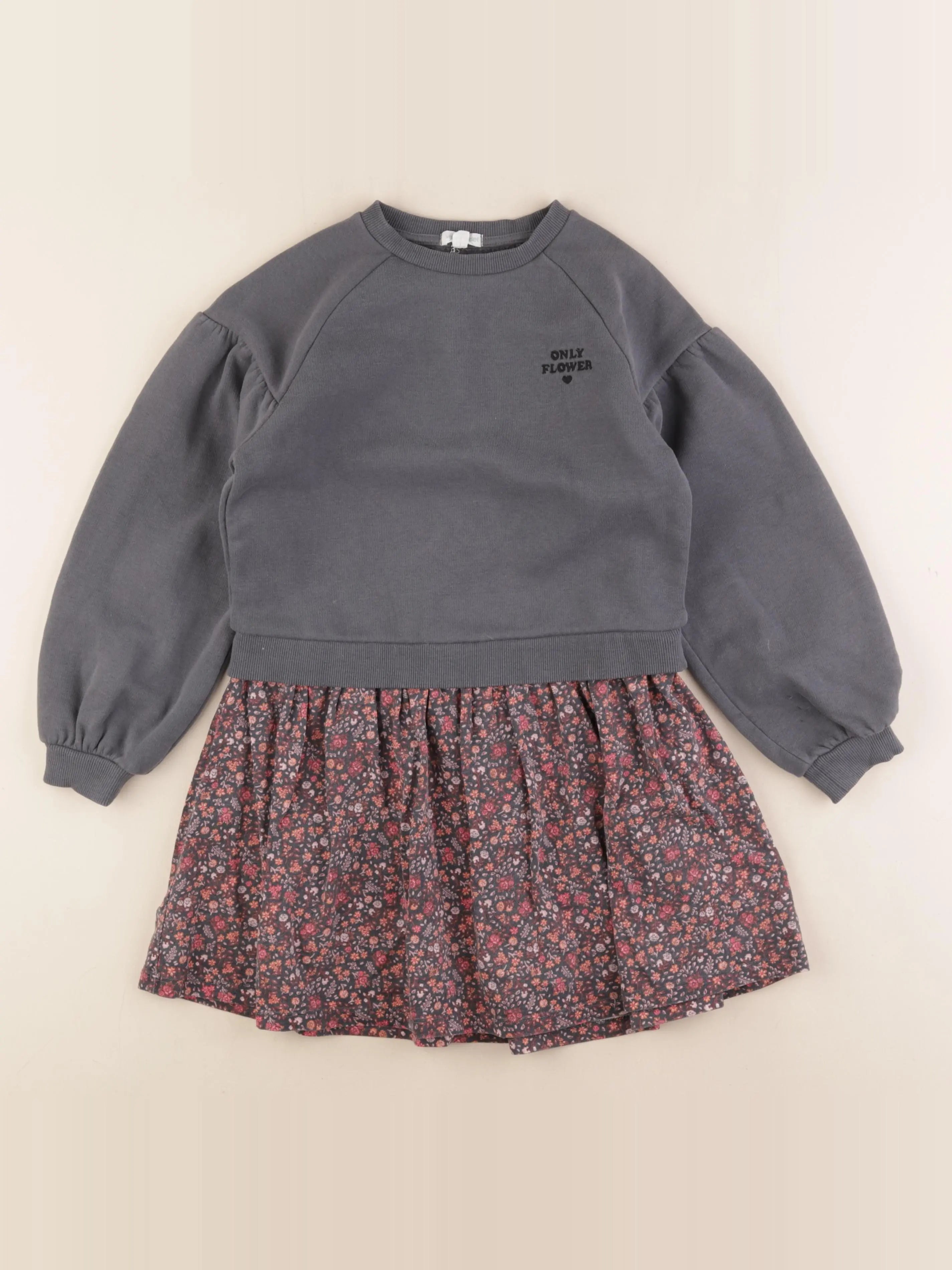Vertbaudet - robe gris - 8 ans