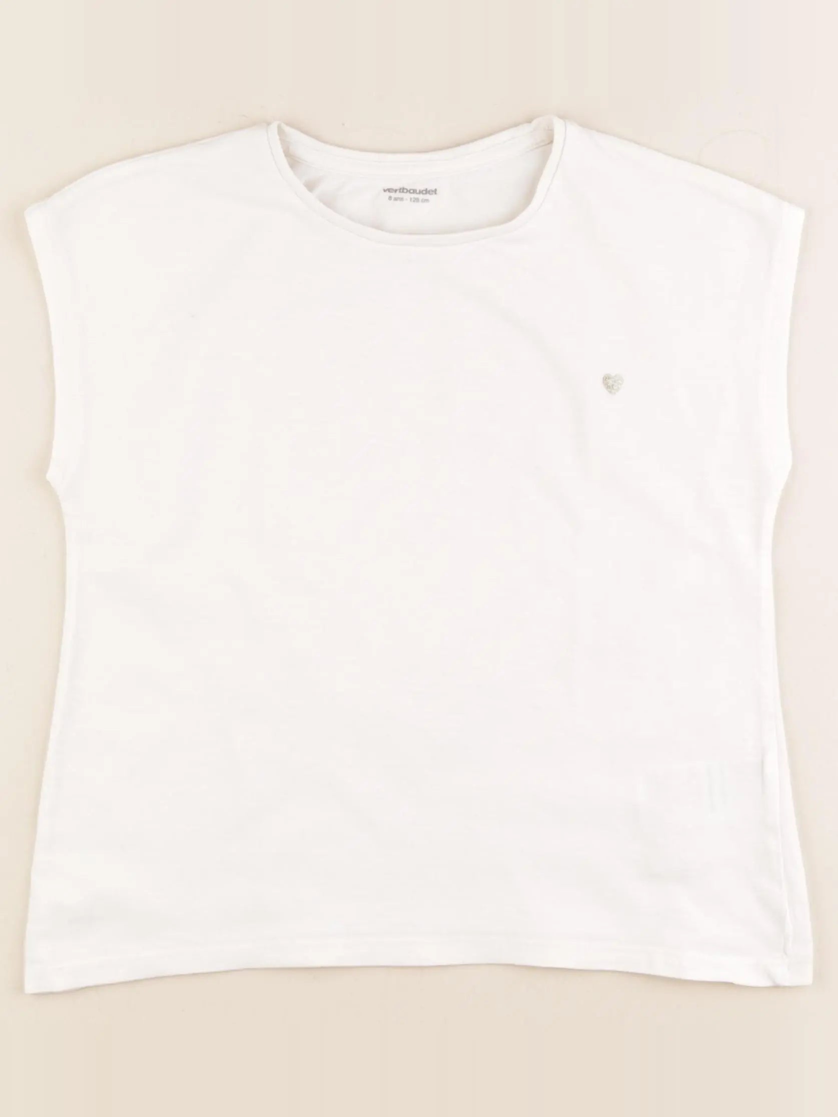 Vertbaudet - tee-shirt blanc - 8 ans