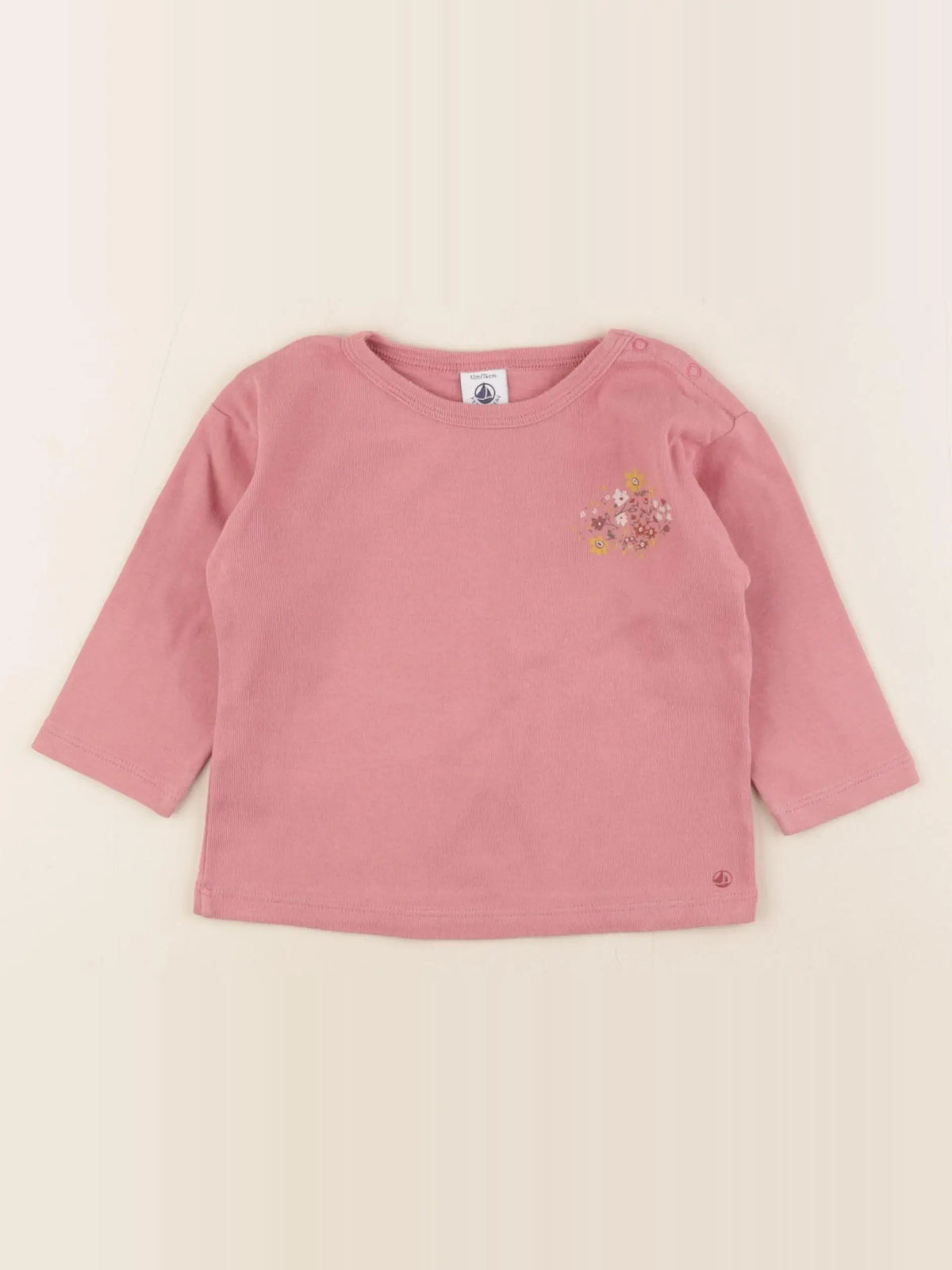 Petit Bateau - tee-shirt rose - 12 mois